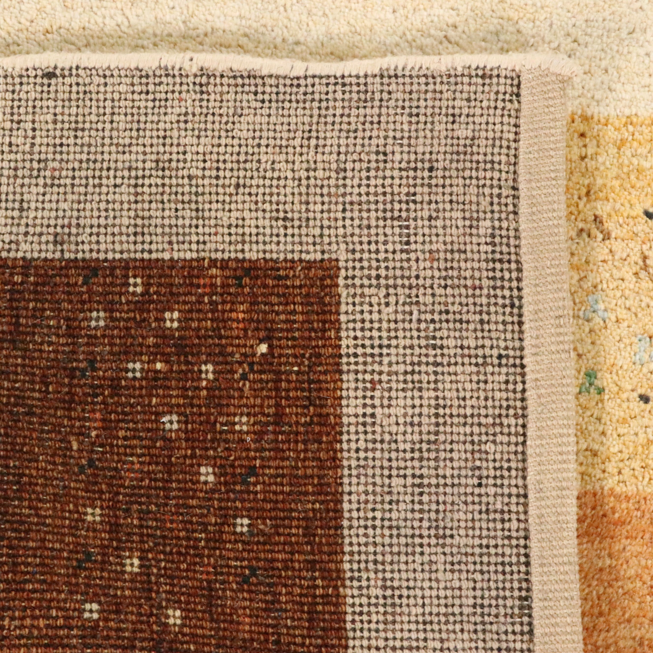 4' x 5'9 Hand-Knotted Indo-Persian Gabbeh Area Rug