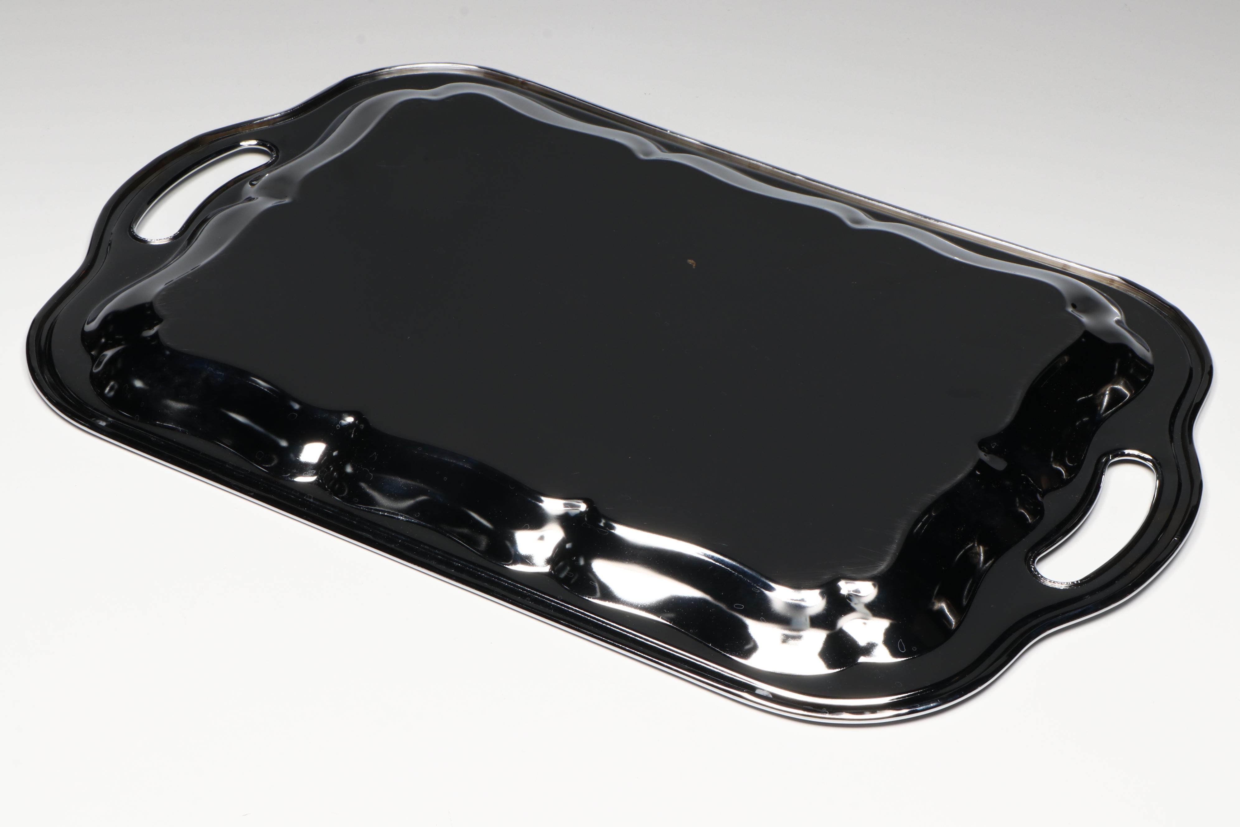 United Chromium of New York Art Deco Cocktail Glasses with Shaker and Tray