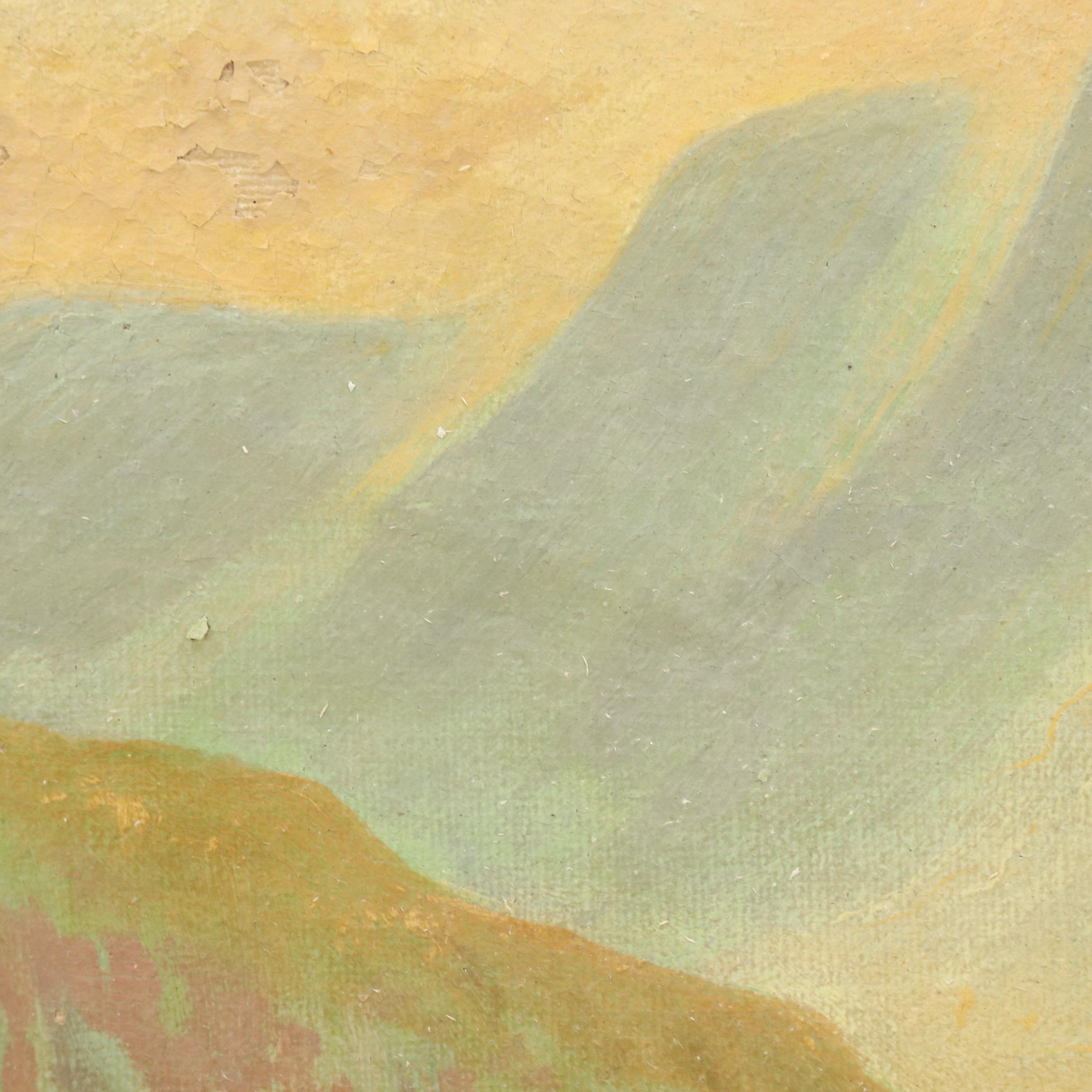 Alpine Pastoral Landscape Oil Painting