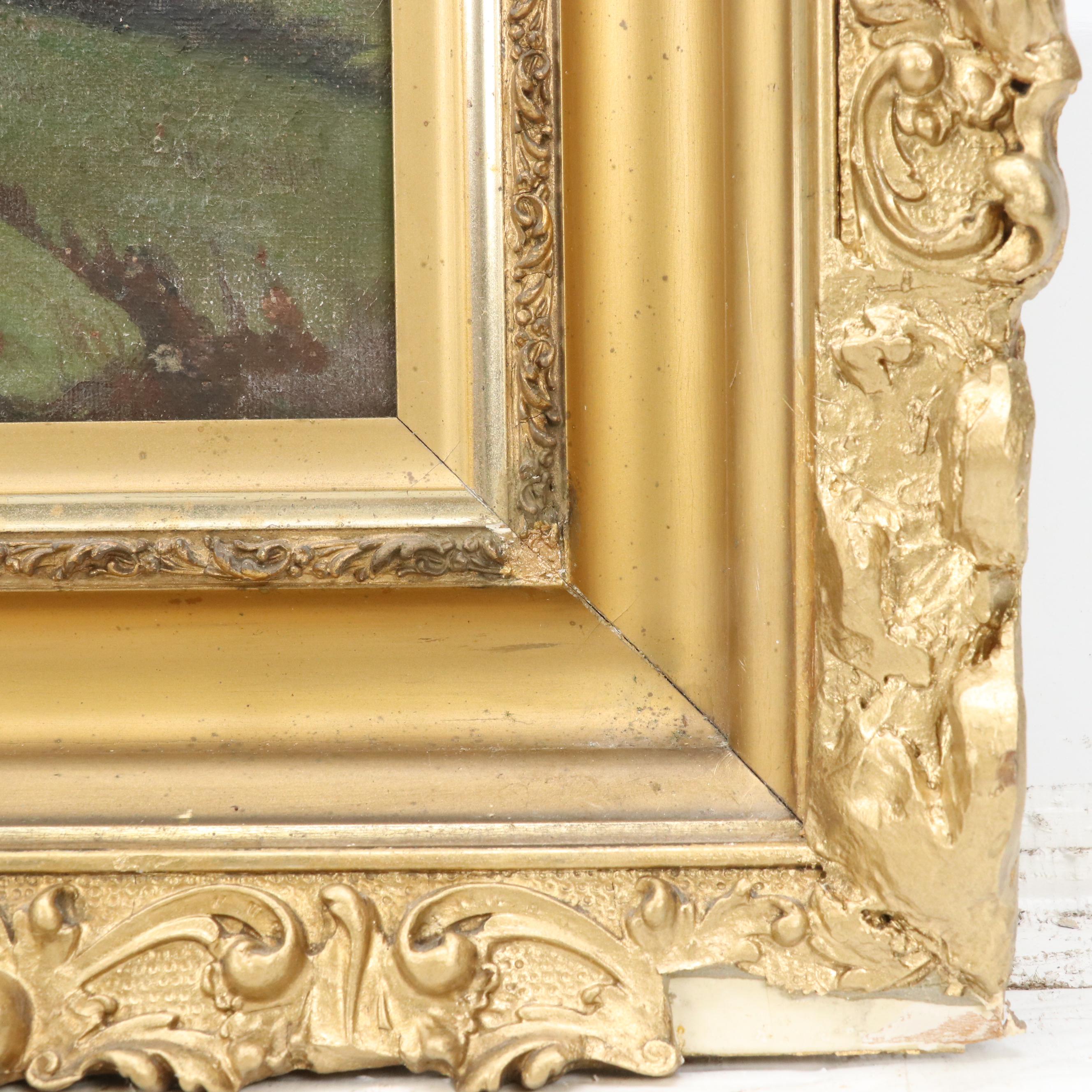 Alpine Pastoral Landscape Oil Painting