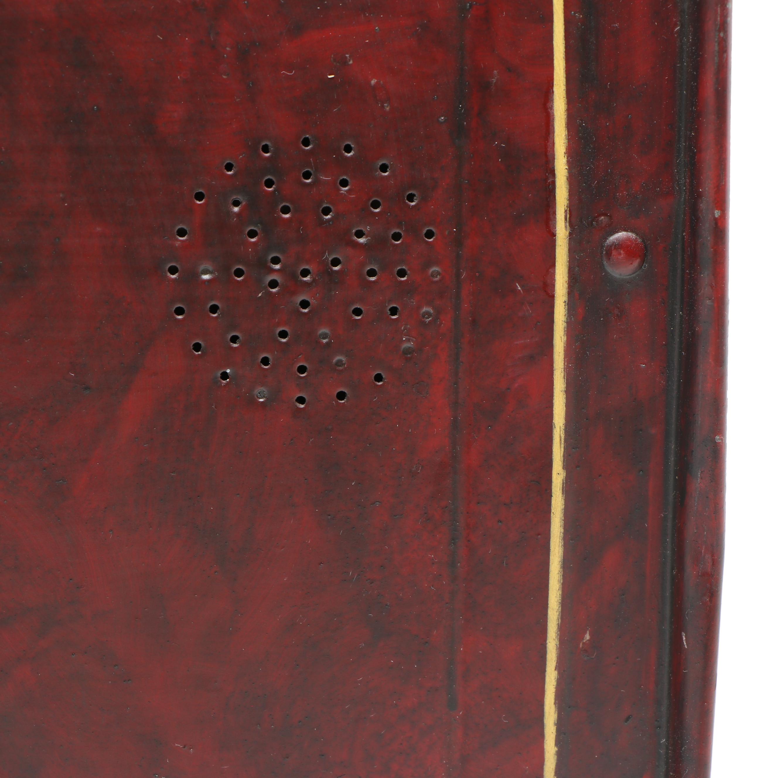 Americana Folk Art Hand-Painted and Signed Landscape Metal Hinged Breadbox