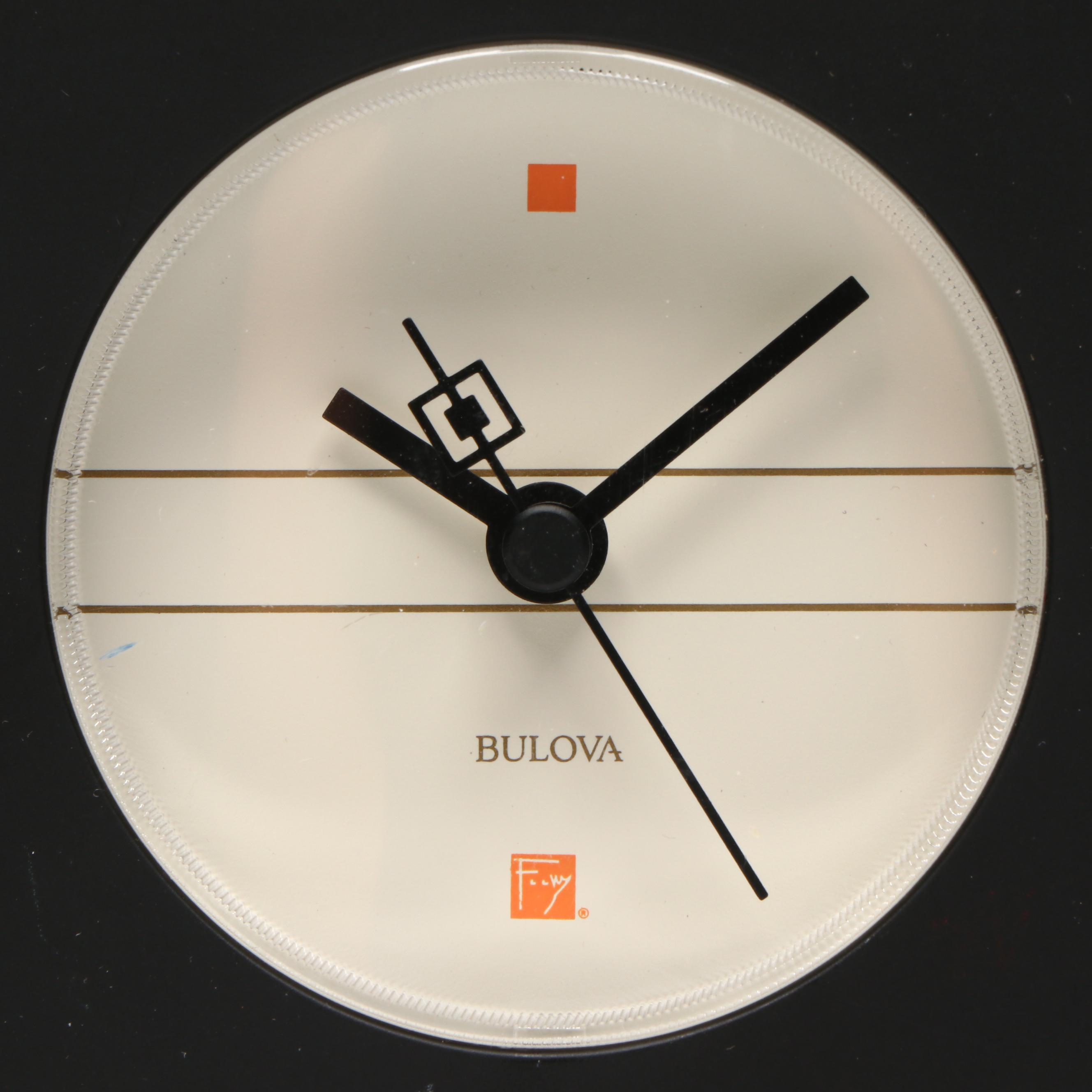 MCM Style Frank Lloyd Wright for Bulova Desk Clock