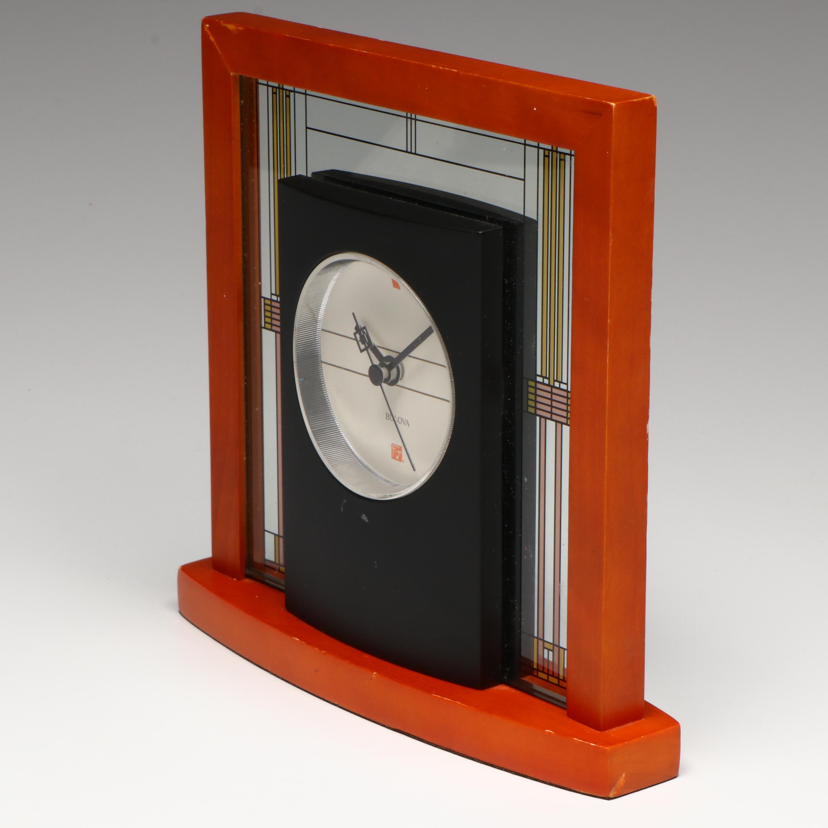 MCM Style Frank Lloyd Wright for Bulova Desk Clock
