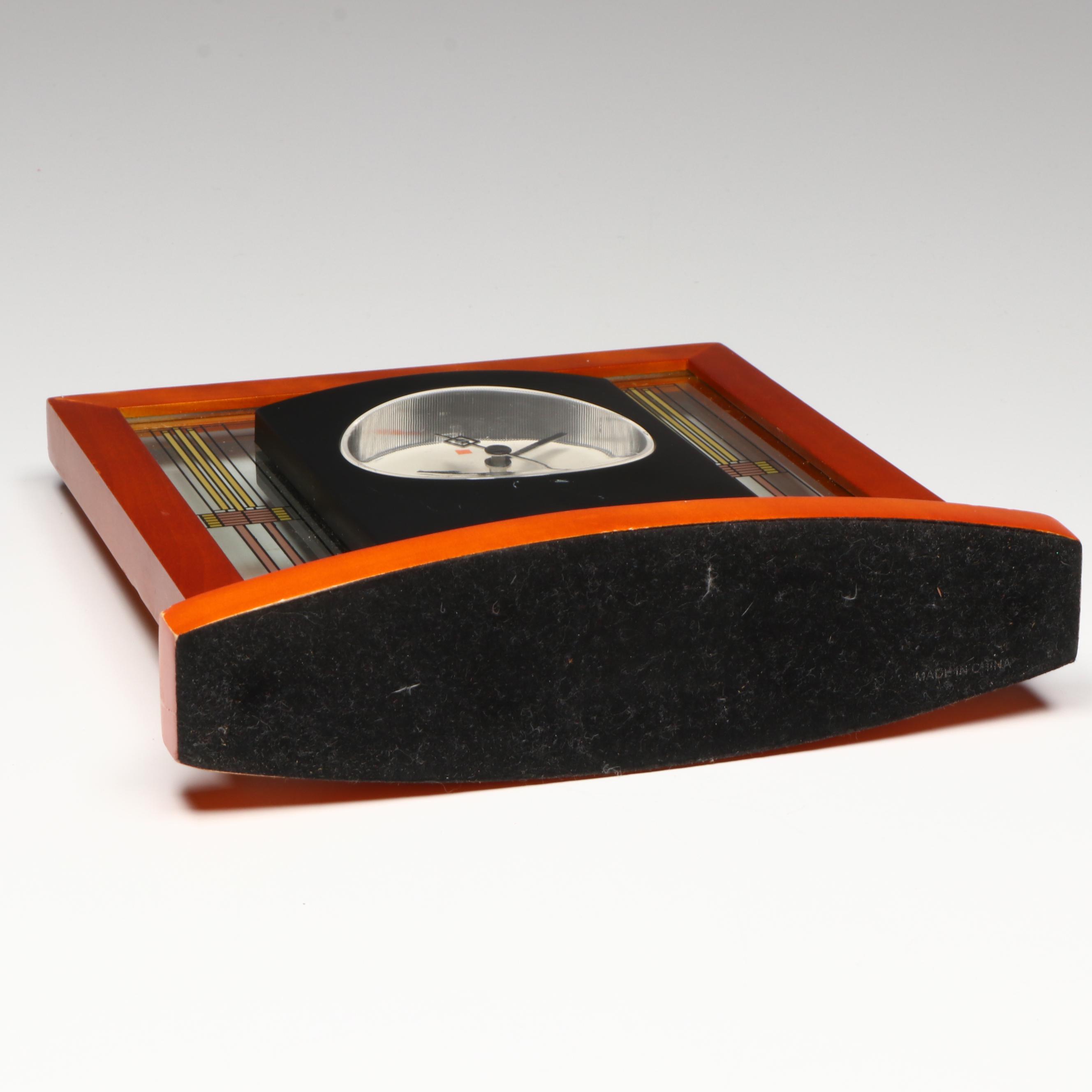 MCM Style Frank Lloyd Wright for Bulova Desk Clock