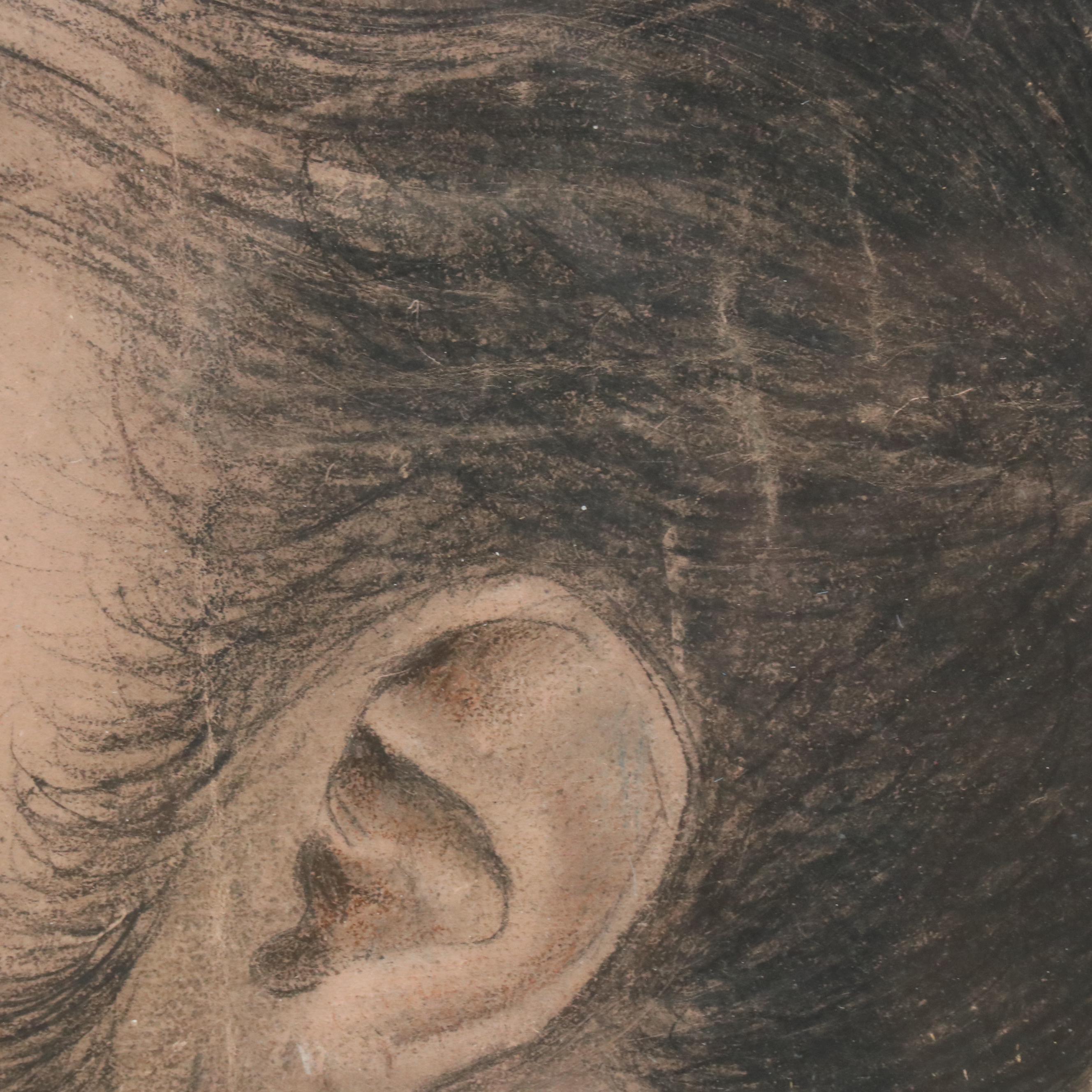 French Portrait Drawing of M. Coqueret, 19th Century