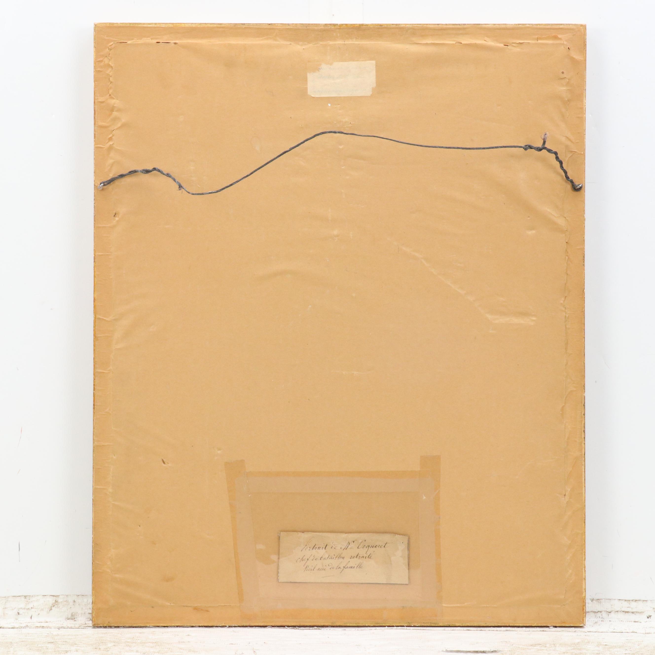 French Portrait Drawing of M. Coqueret, 19th Century