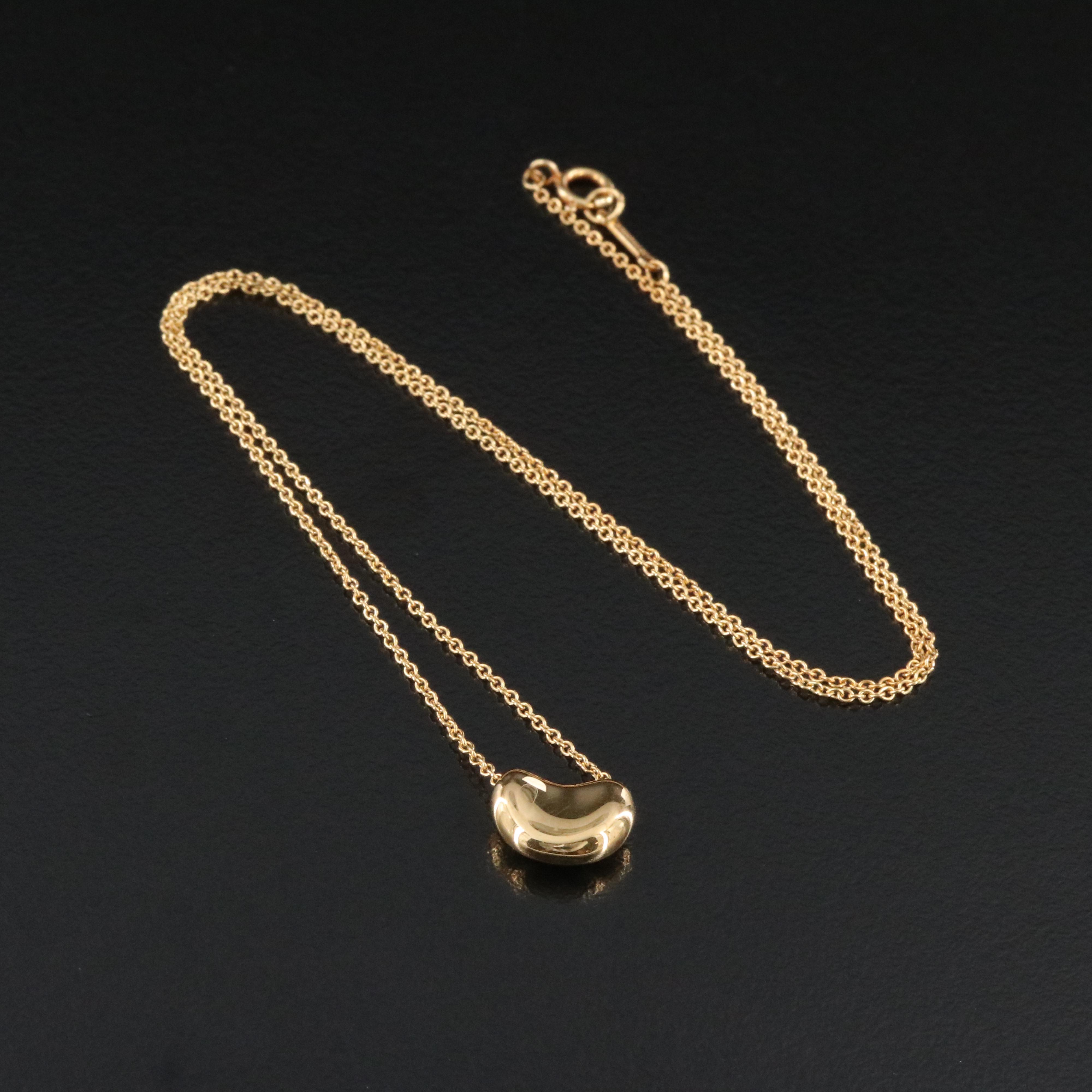 Elsa Peretti for Tiffany & Co. Bean Design 18K Necklace