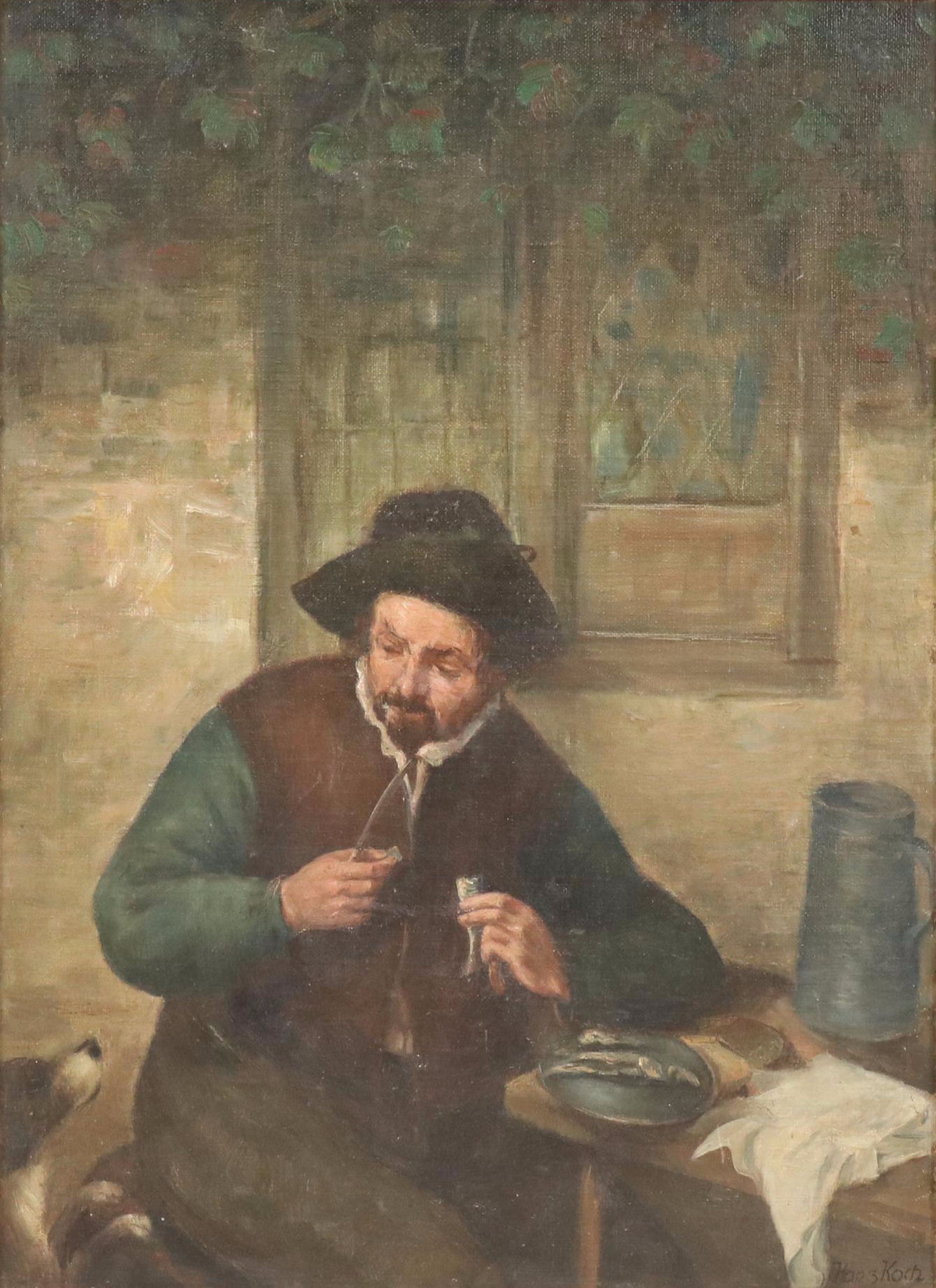 After Adriaen van Ostade Oil Painting "The Herring Eater"