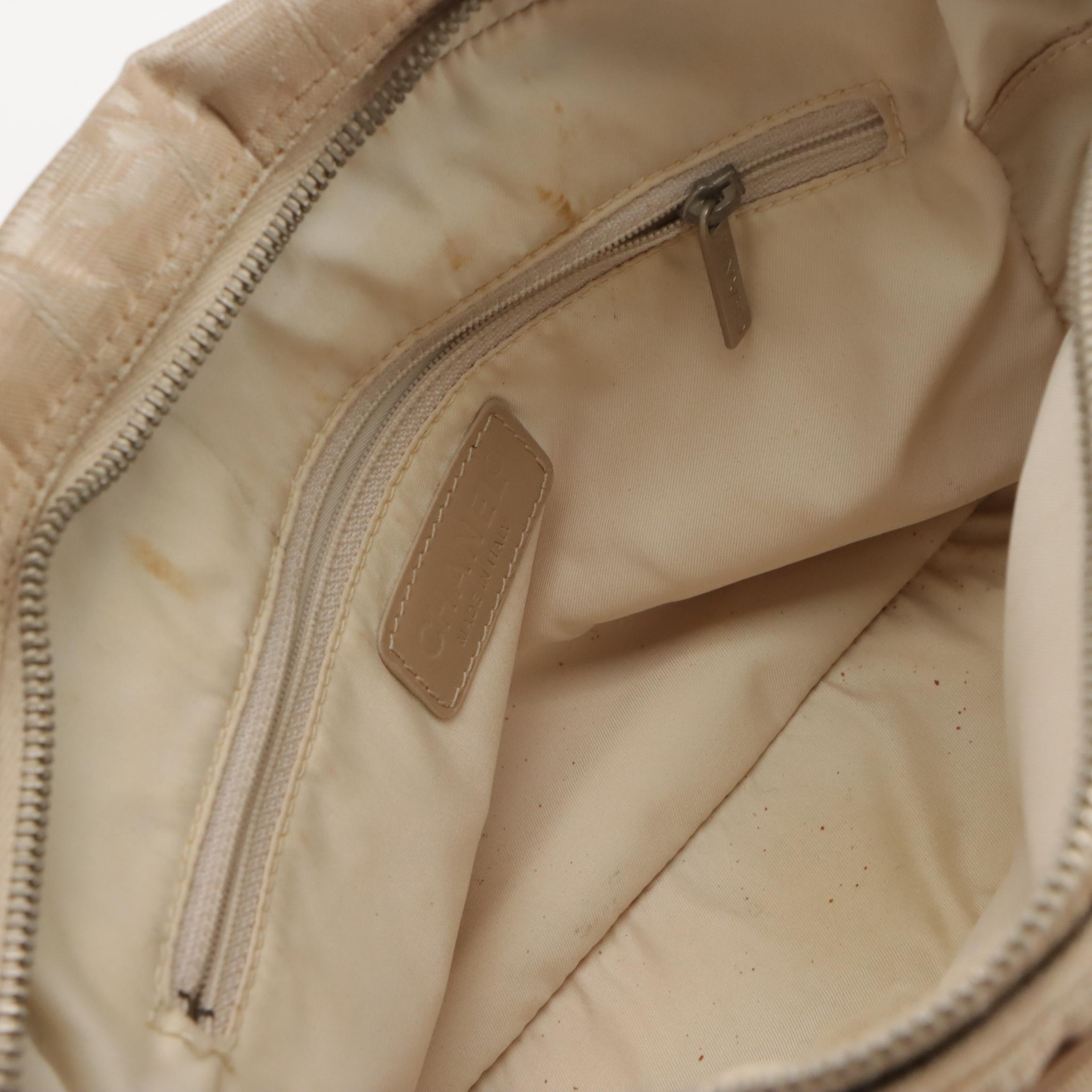 Chanel Beige Jacquard Travel Line Two-Way Bag