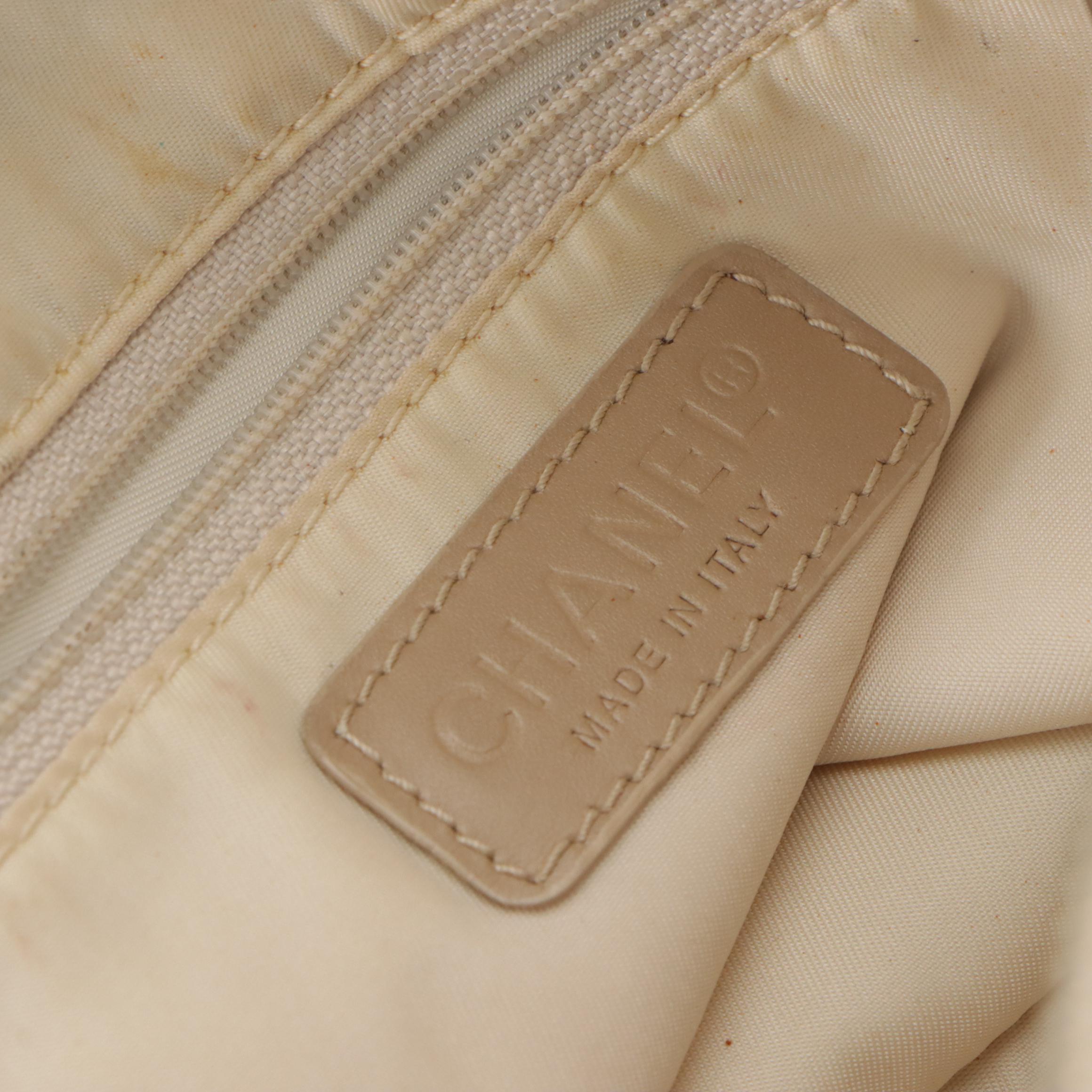 Chanel Beige Jacquard Travel Line Two-Way Bag