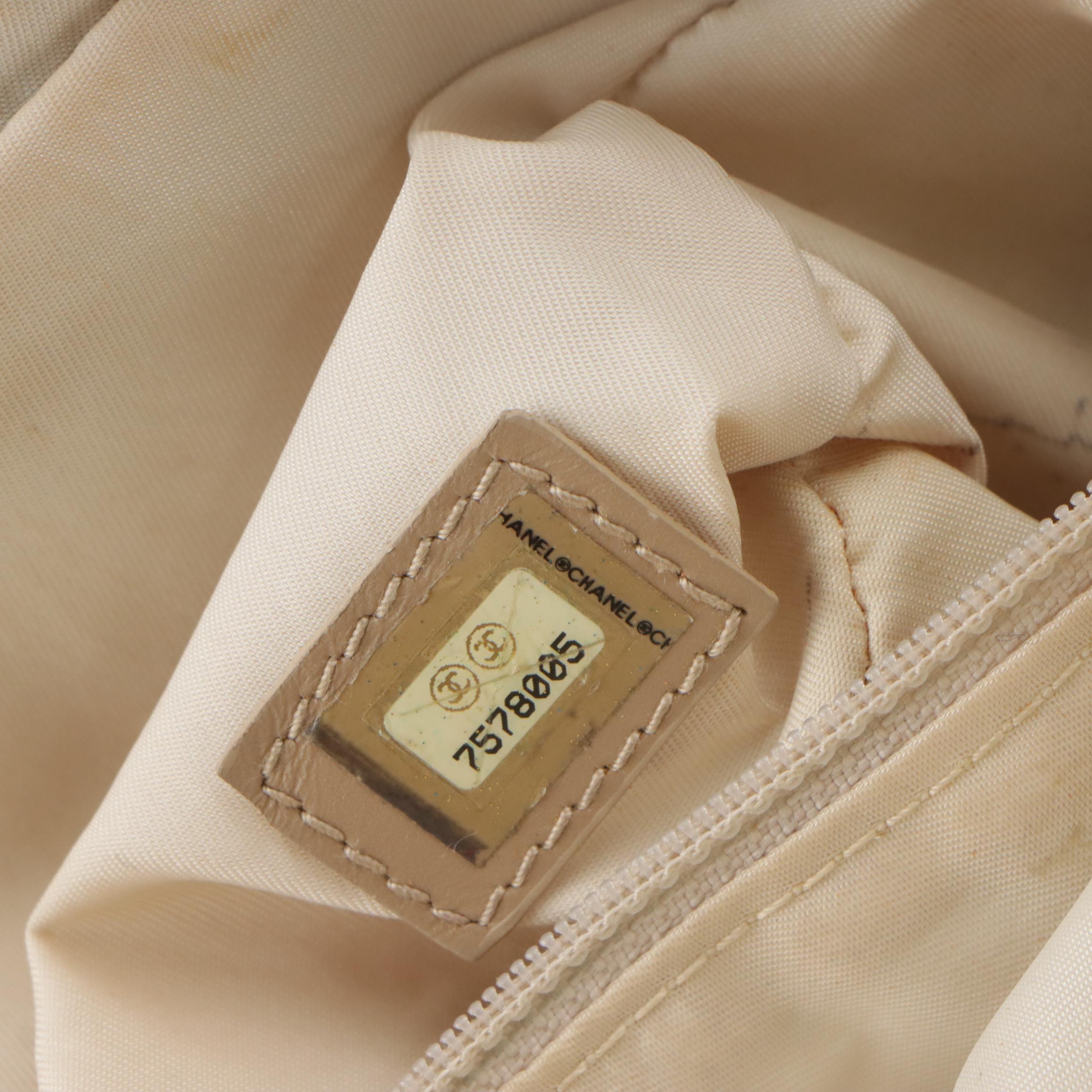 Chanel Beige Jacquard Travel Line Two-Way Bag