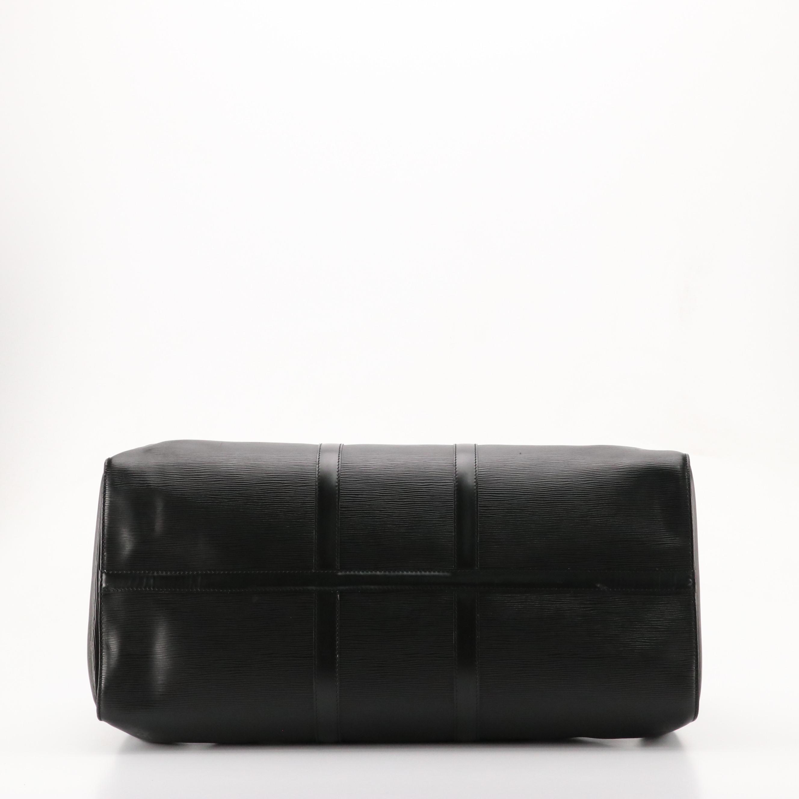 Louis Vuitton Keepall 55 Duffle Bag in Black Epi Leather