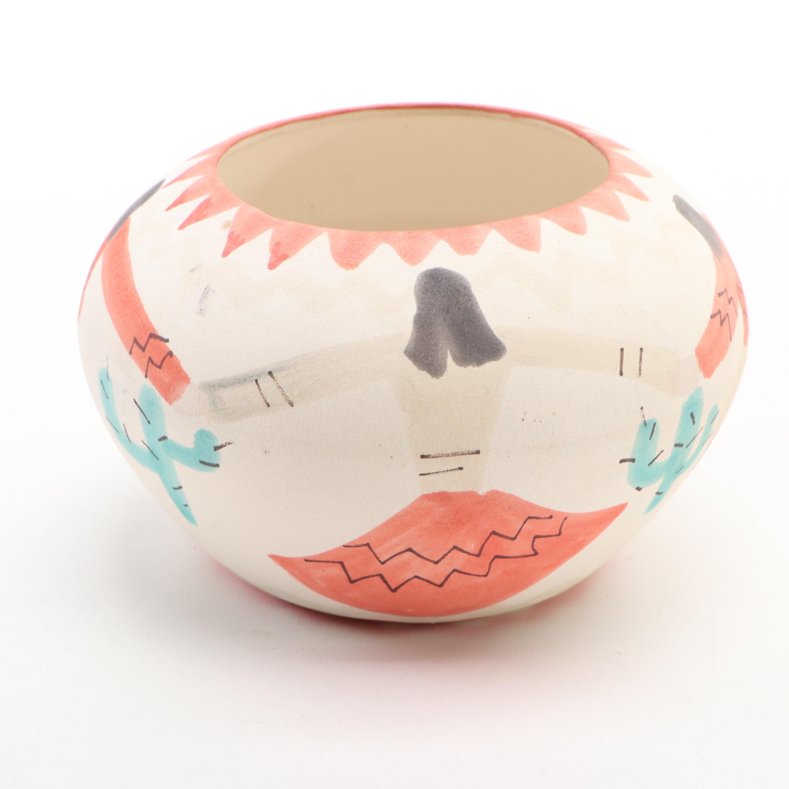 Virginia Silas Navajo Vase with Papago Friendship Bowl and More, 20th C.