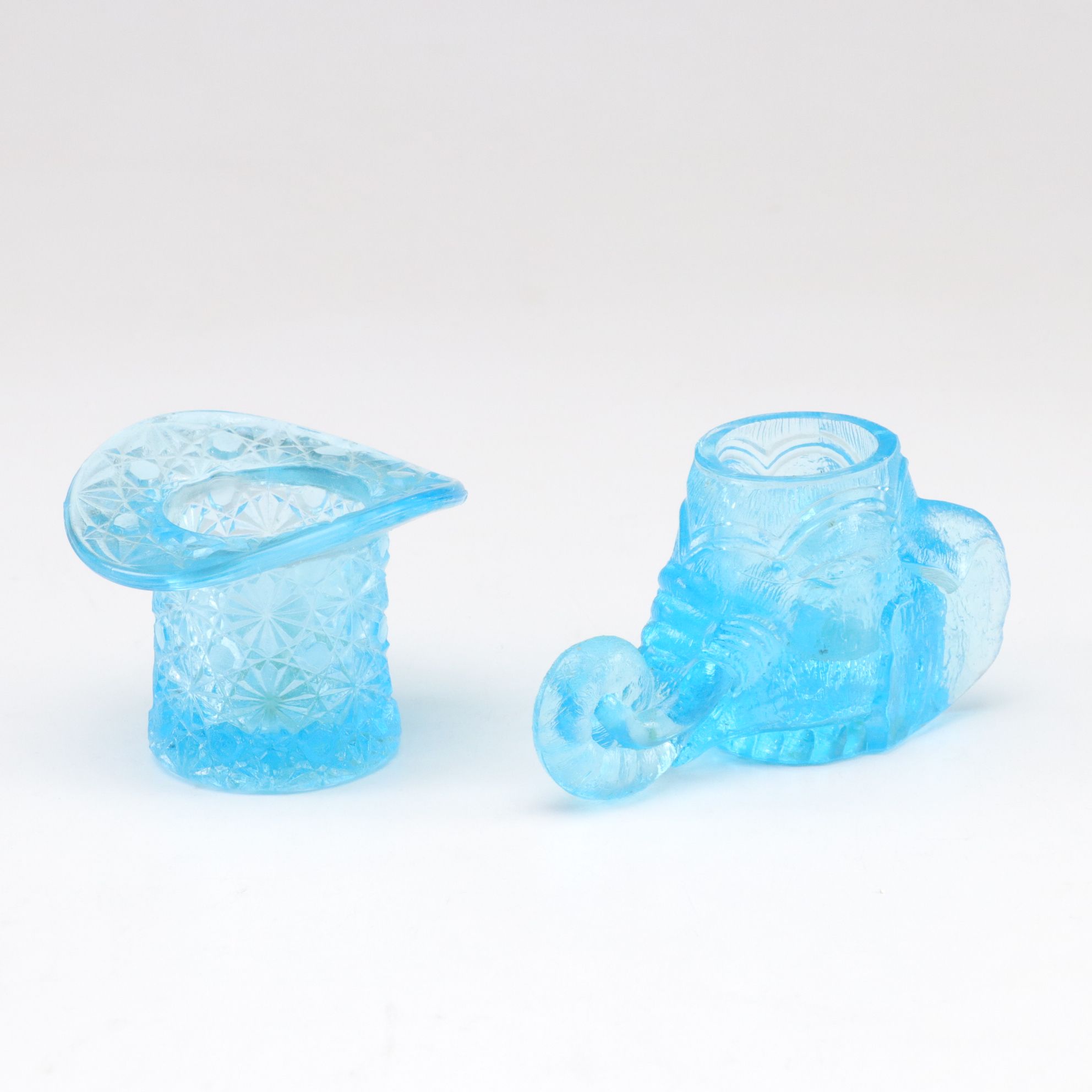 Mosser Glass "Azure" Fairy Lamp, Degenhart Bicentennial Bell and More Blue Glass