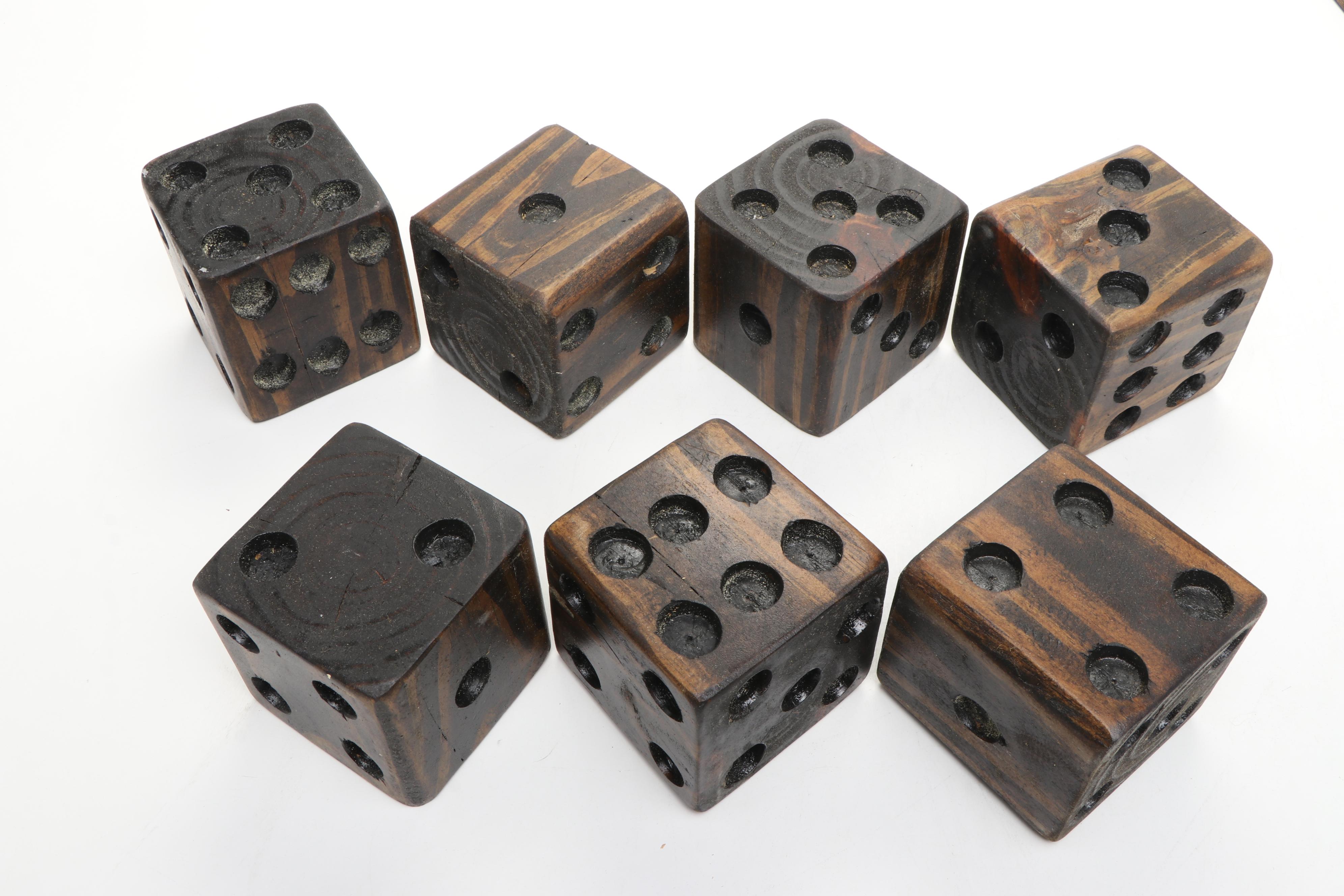 Wooden Oversize Dice and Chest