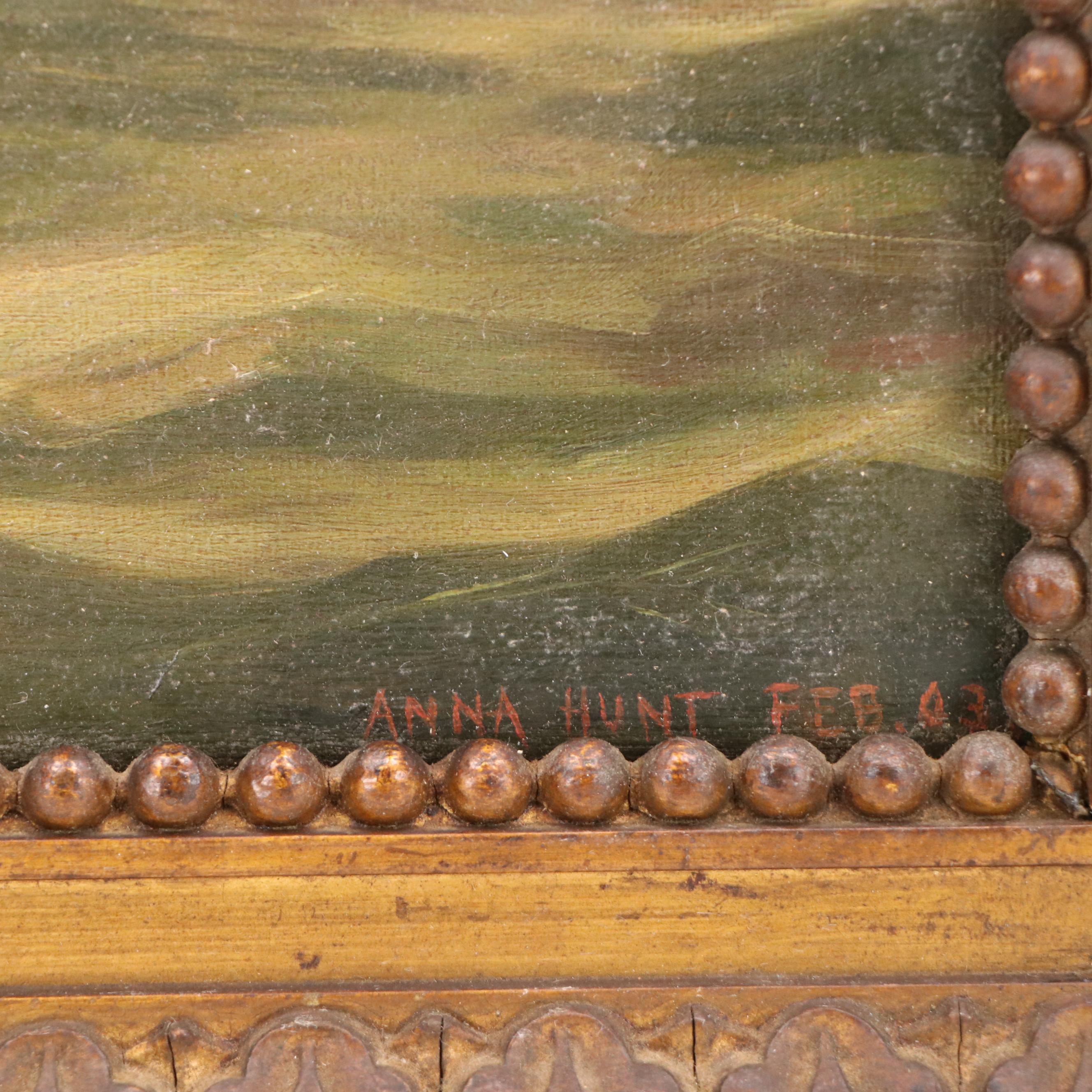 Anna Hunt Reproduction Seascape Oil Painting of Tumultuous Waves, 1903