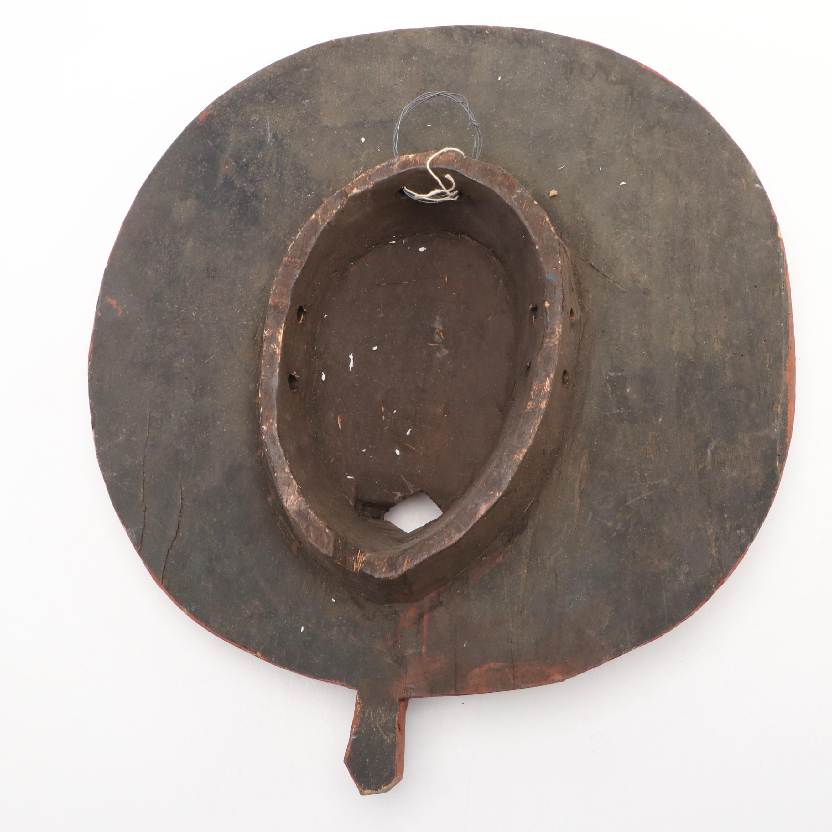 West African Burkina Faso Hand-Carved Bobo-Bwa Sun Mask