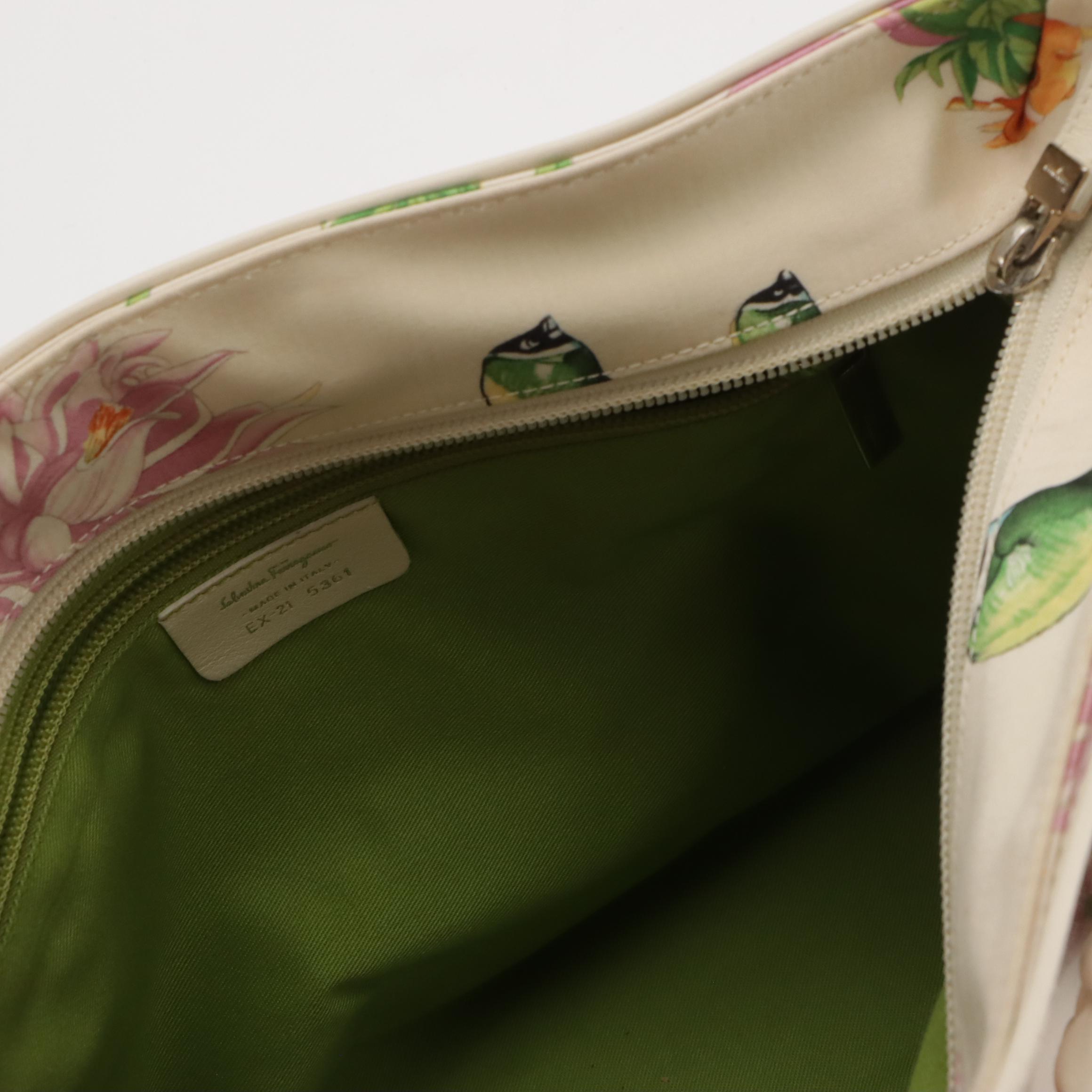 Salvatore Ferragamo Floral Fish Printed Clear PVC and Eric Javits Shoulder Bags