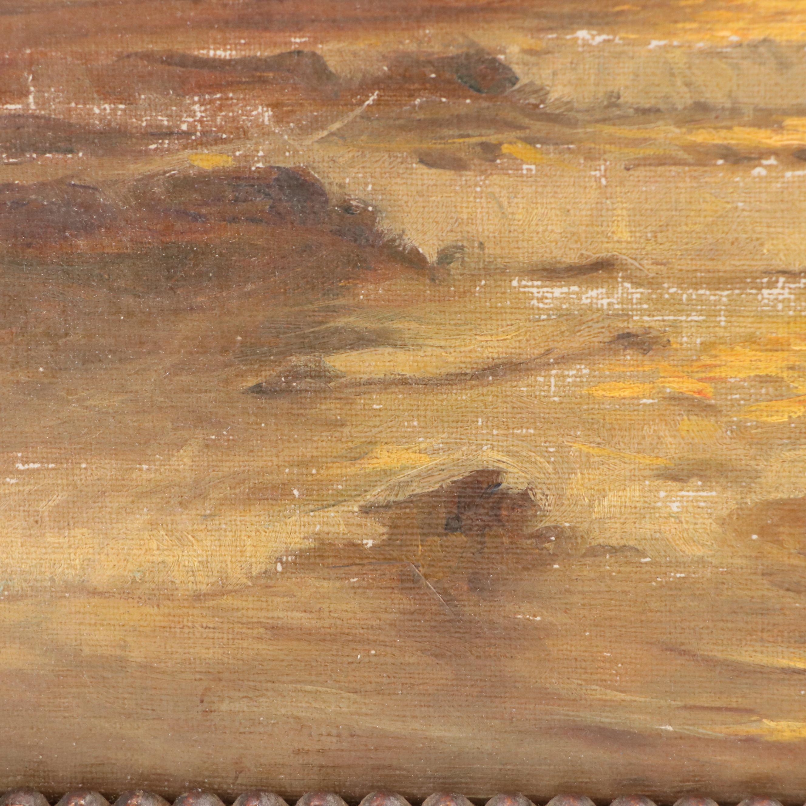 Anna Hunt Reproduction Nocturne Seascape Oil Painting of Waves, 1903