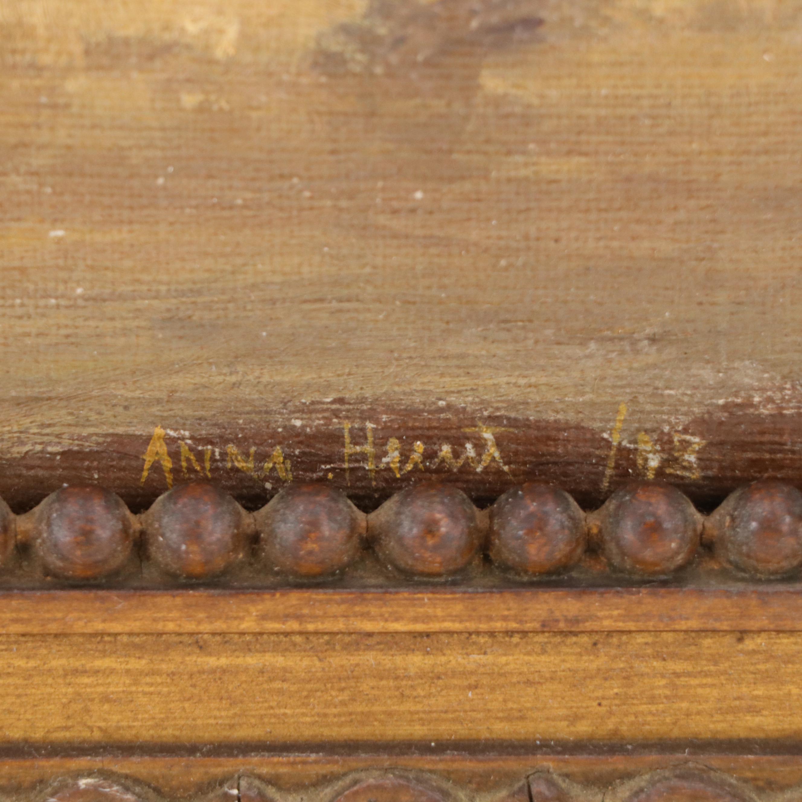 Anna Hunt Reproduction Nocturne Seascape Oil Painting of Waves, 1903