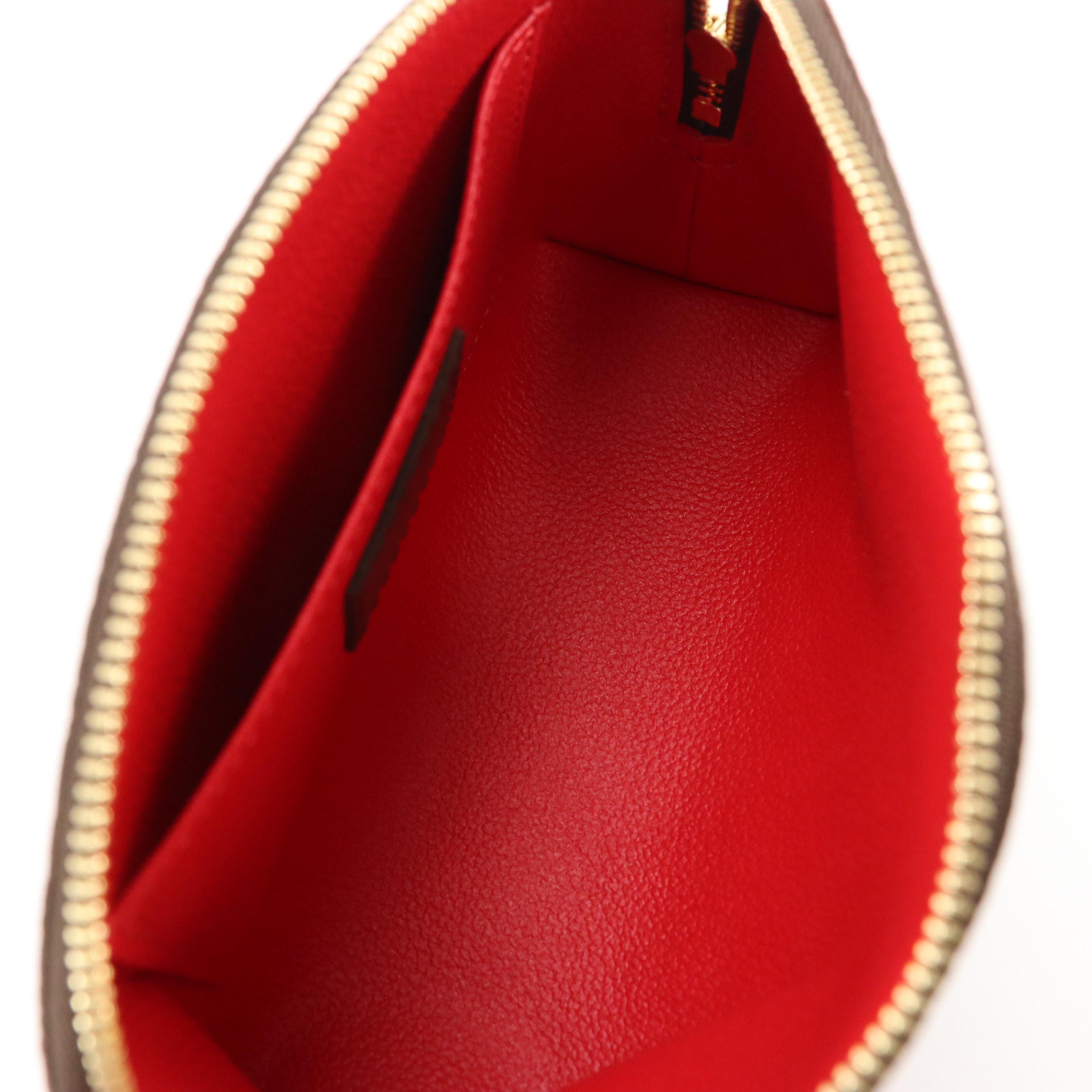 Louis Vuitton Cosmetic Zip Pouch in Damier Ebene Canvas, With Box