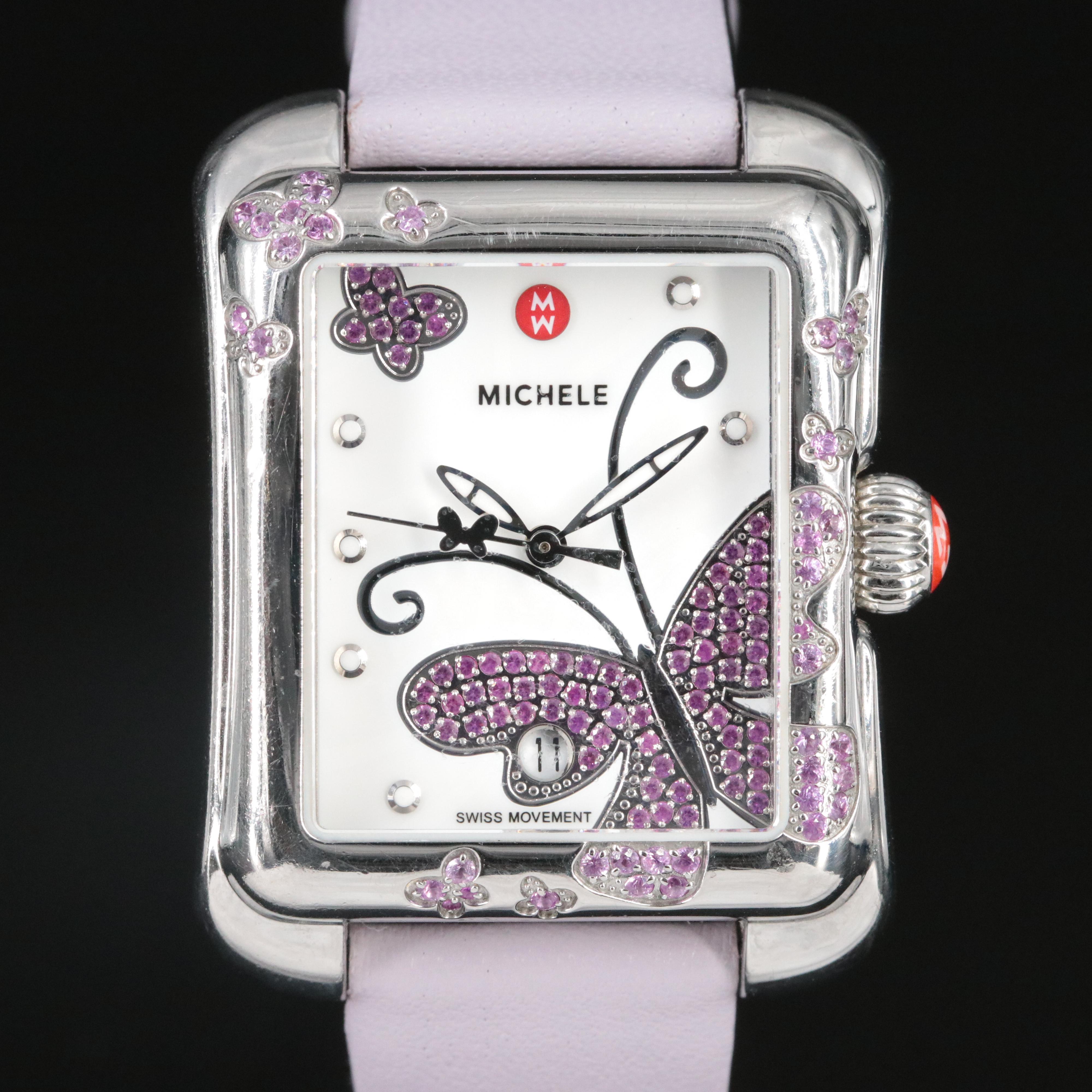 Michele Extreme Butterfly Pink Sapphire Watch