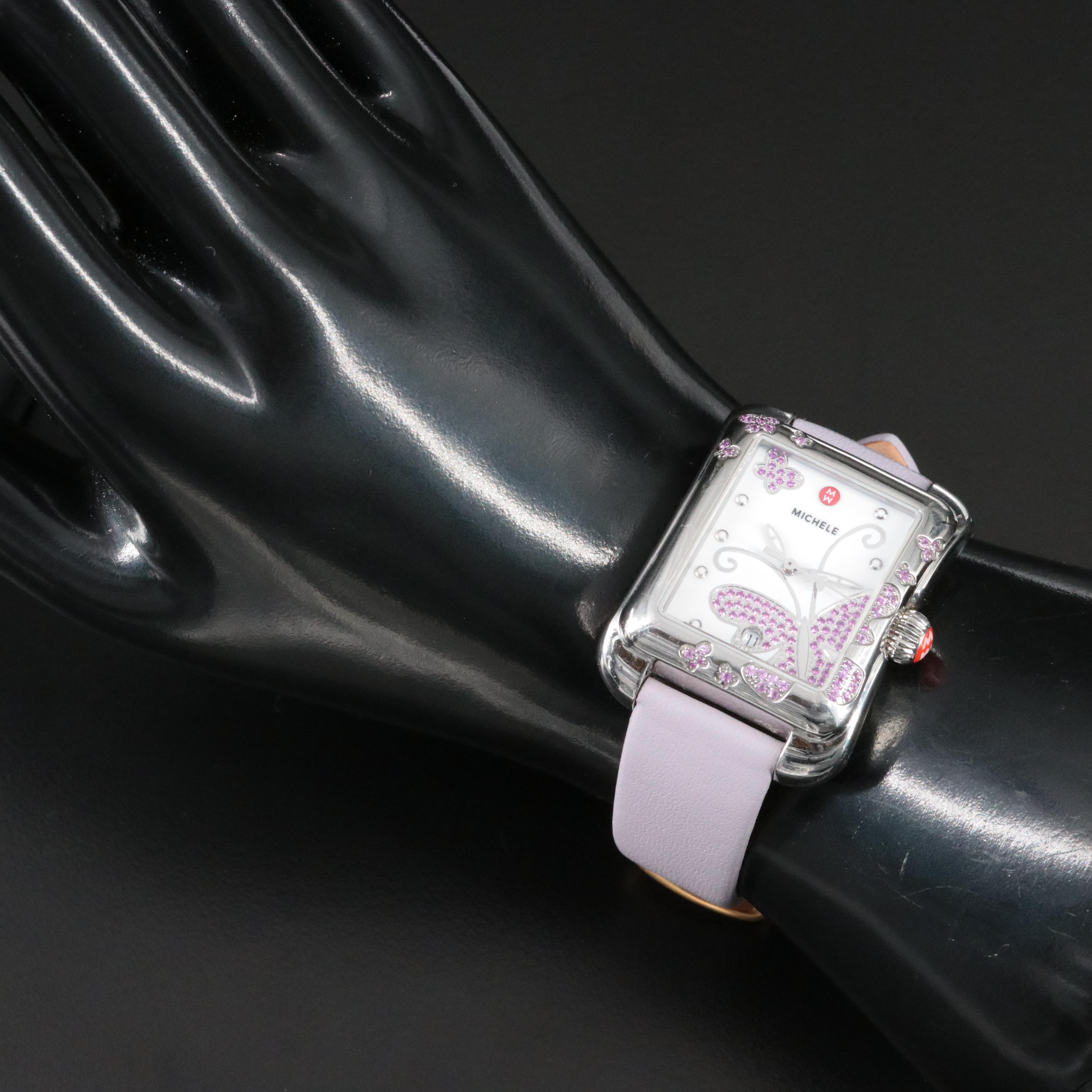 Michele Extreme Butterfly Pink Sapphire Watch