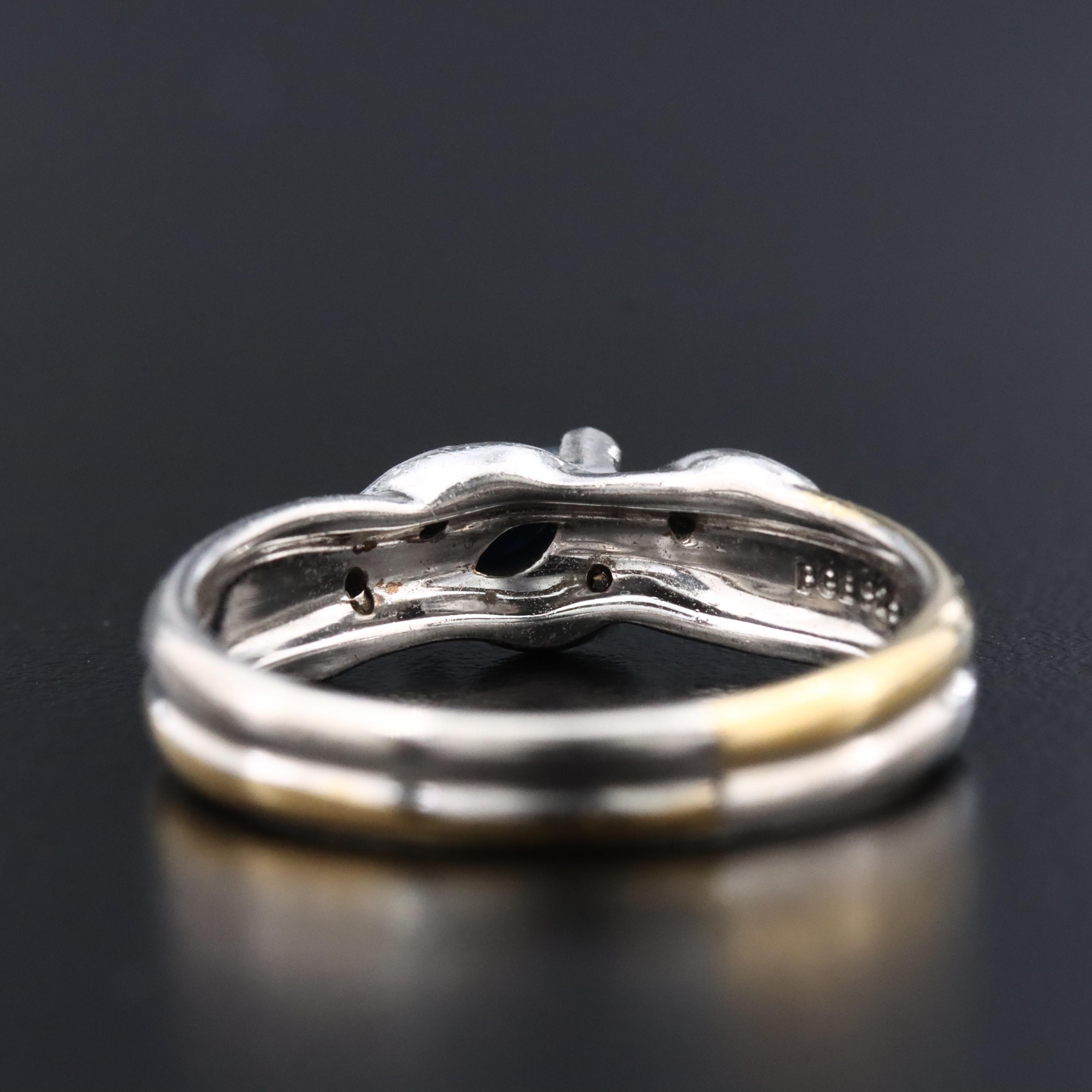 Sterling Sapphire and Diamond Ring