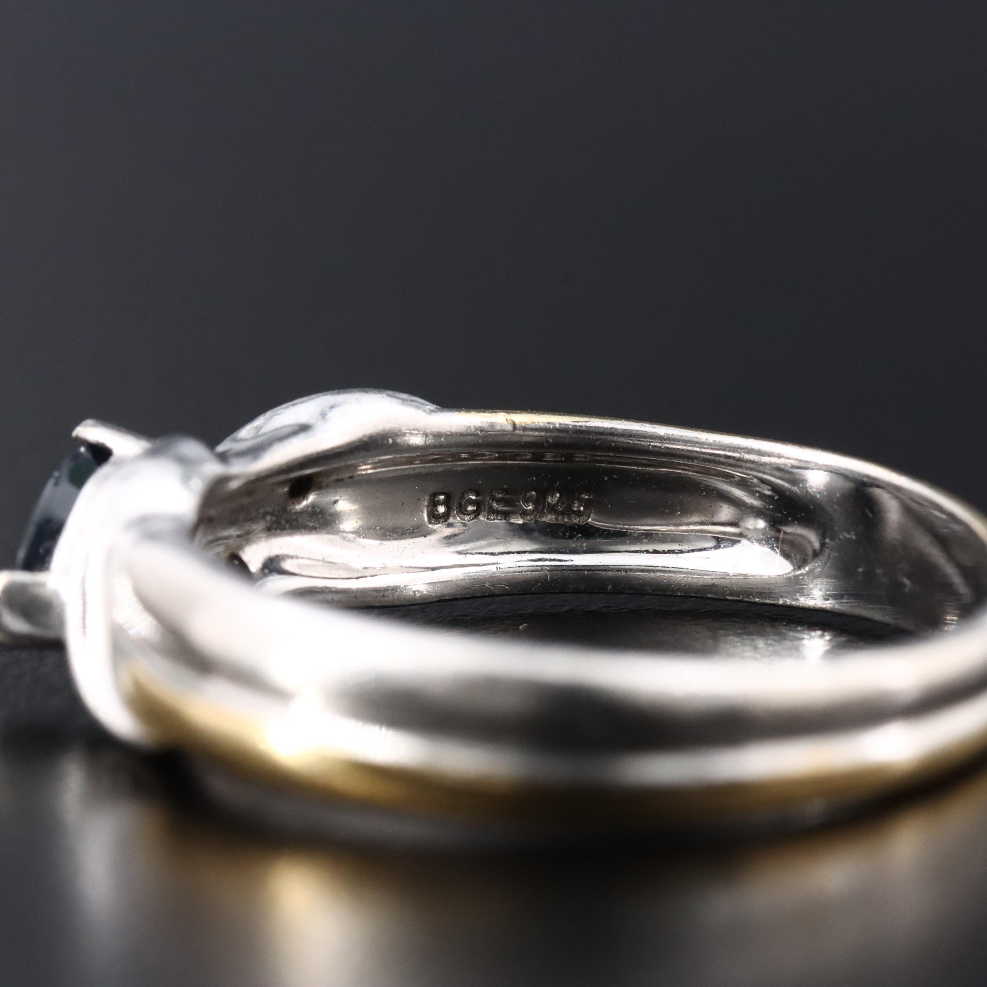 Sterling Sapphire and Diamond Ring