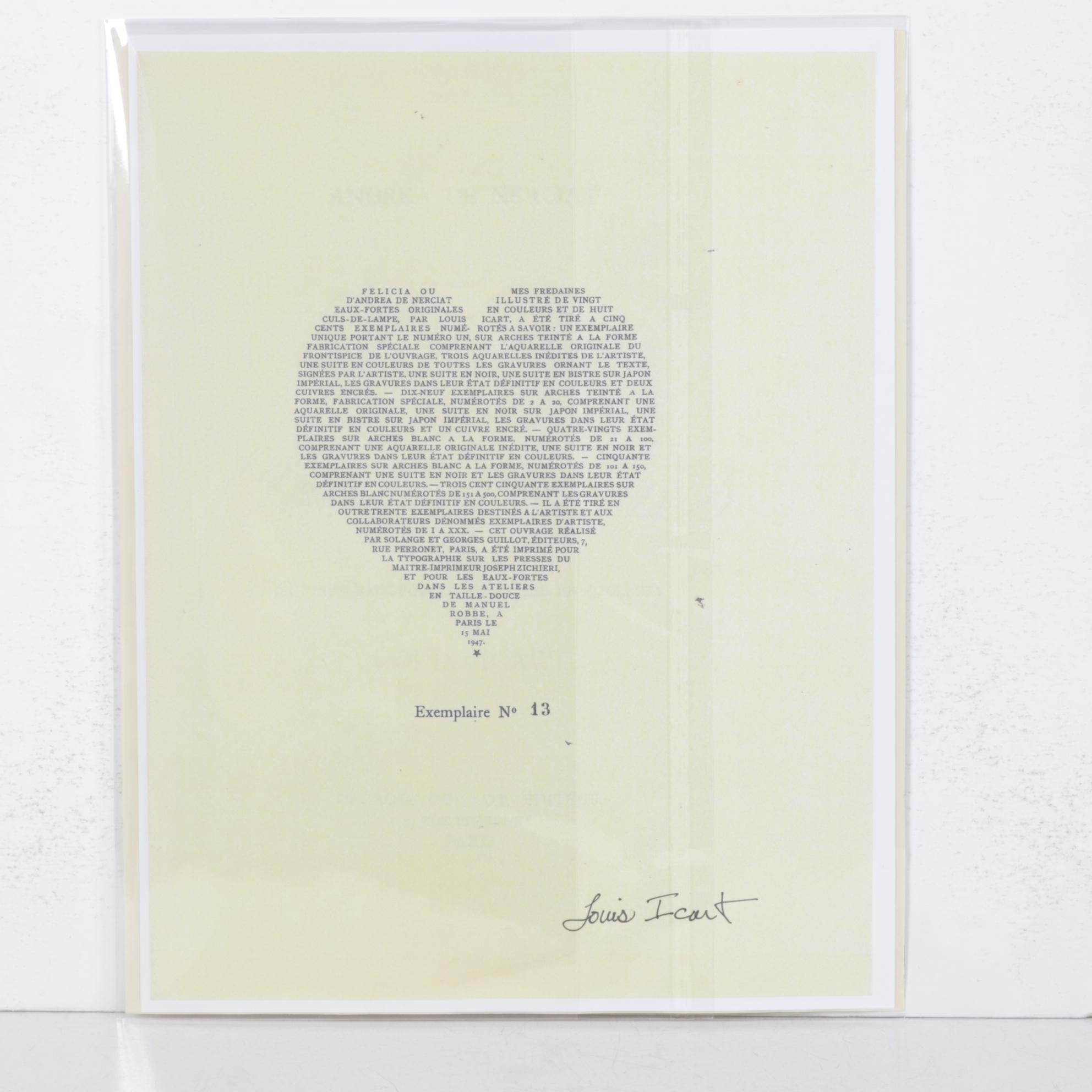 Louis Icart Erotic Etching from "Felicia ou Mes Fredaines"