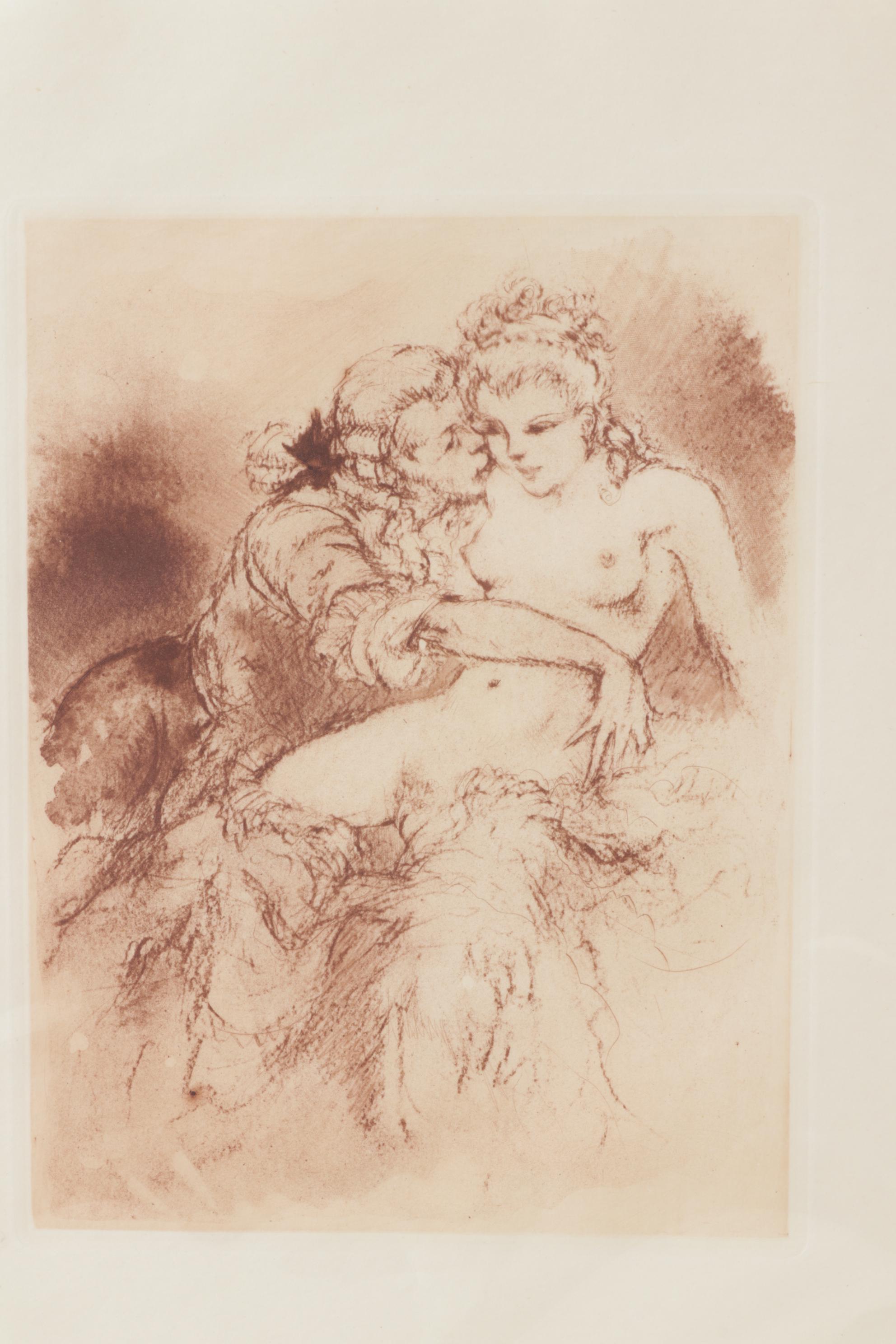 Louis Icart Etching "Sweet Nothings" from "Felicia ou Mes Fredaines"