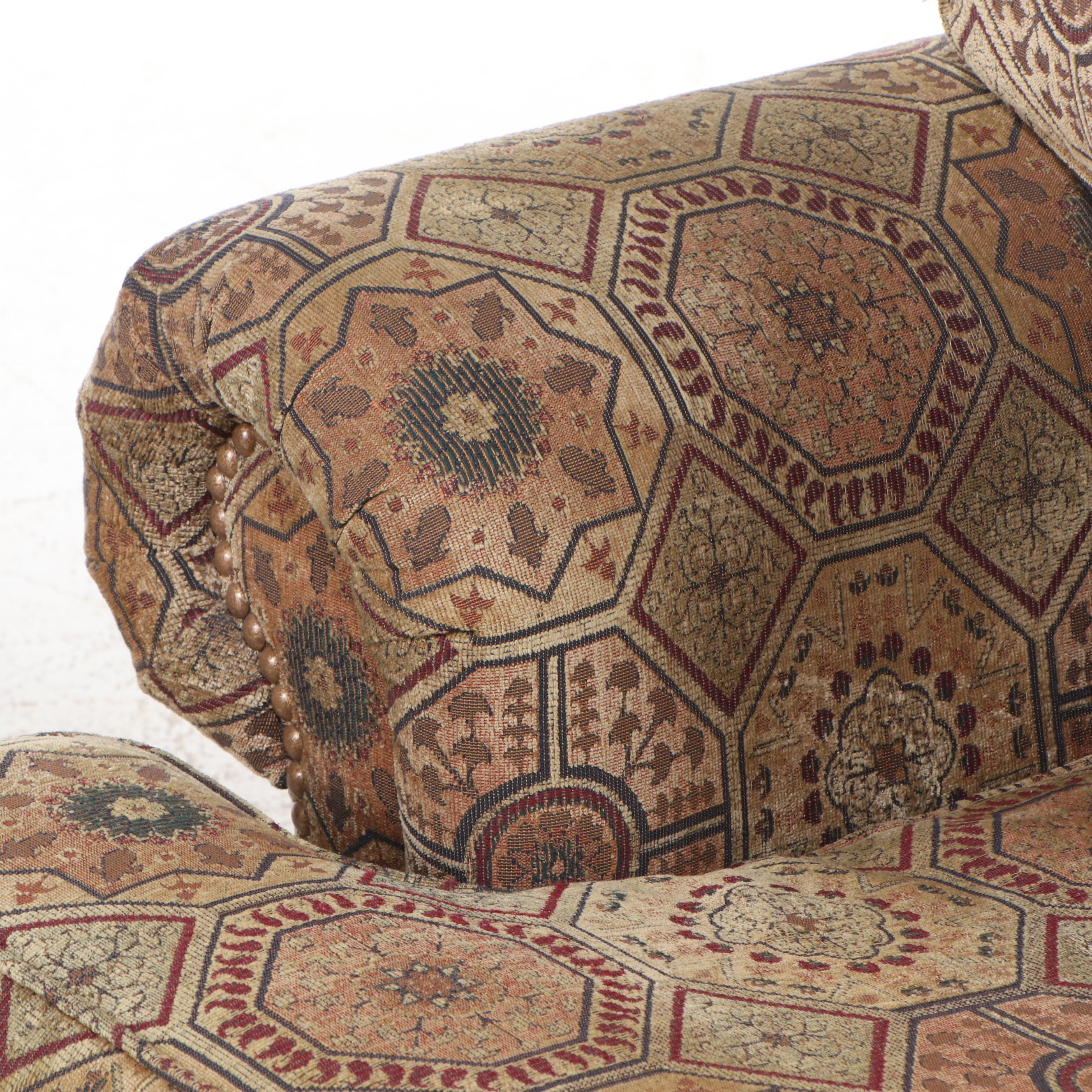 Thomasville Over-Sized Upholstered Armchair and Ottoman, 2005