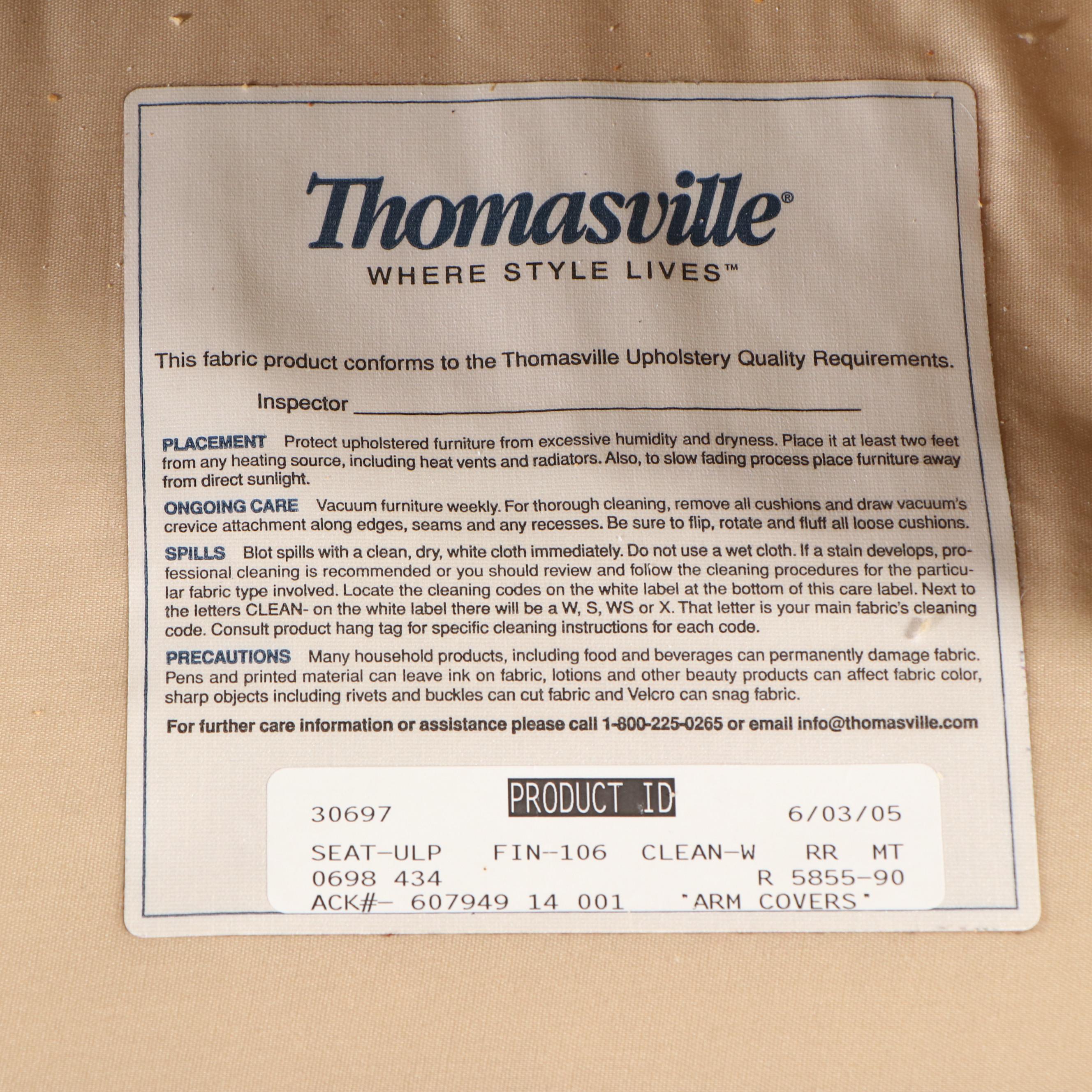 Thomasville Over-Sized Upholstered Armchair and Ottoman, 2005