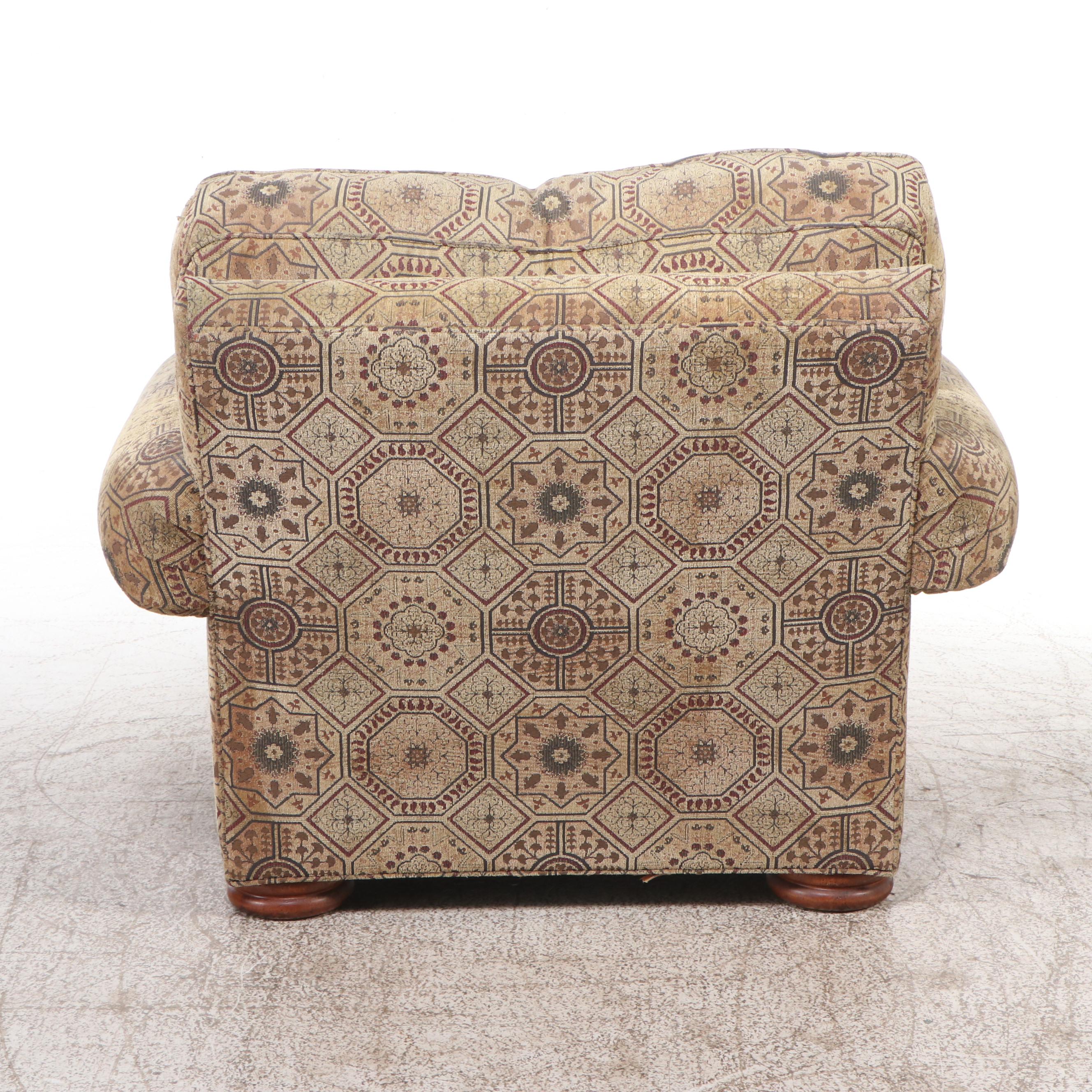 Thomasville Over-Sized Upholstered Armchair and Ottoman, 2005