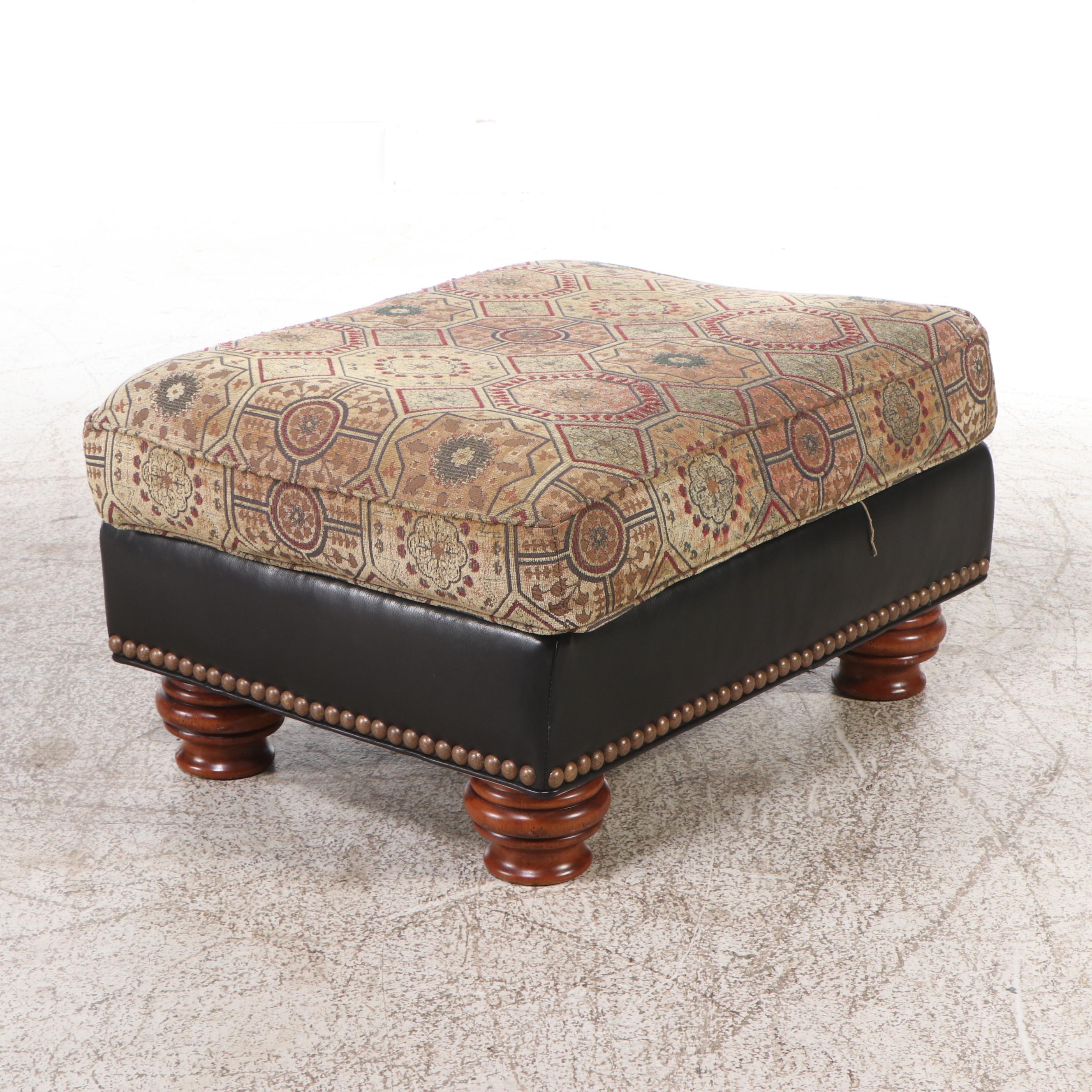 Thomasville Over-Sized Upholstered Armchair and Ottoman, 2005