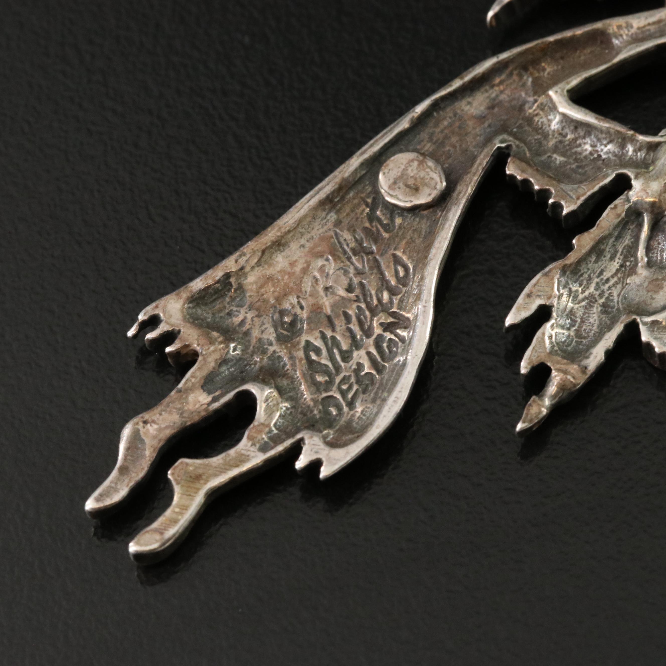 Robert Shields Sterling Kokopelli Pendant Necklace