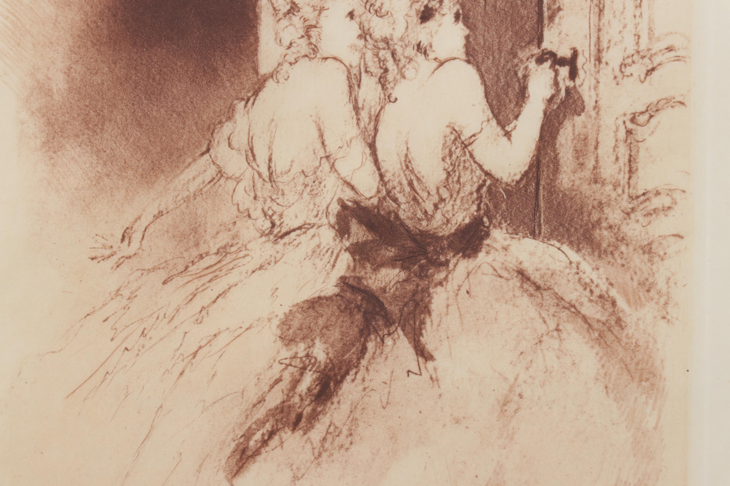 Louis Icart Etching "Keyhole Peeping" from "Felicia ou Mes Fredaines"