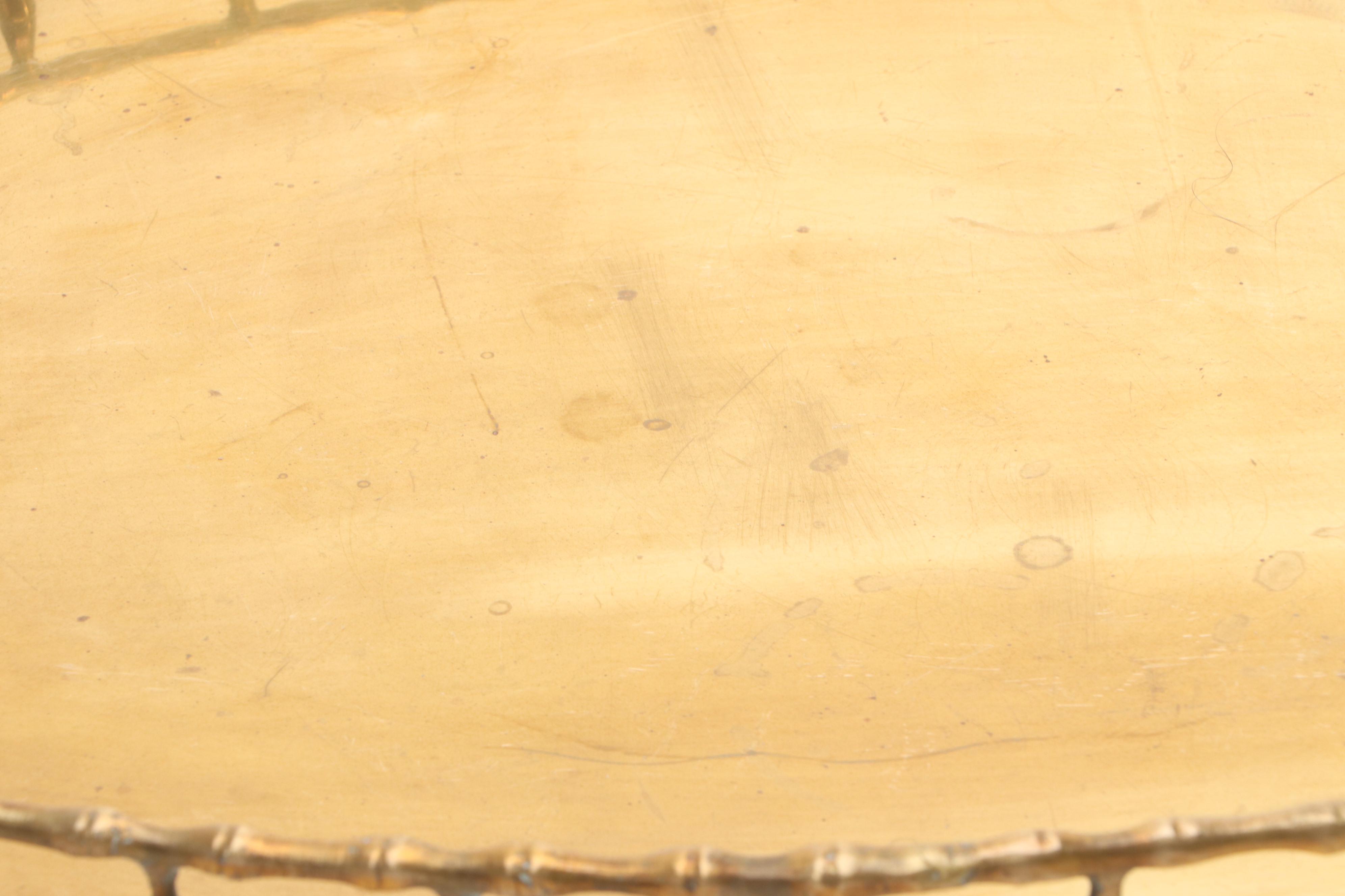 Somayaki Gilt and Crackle Ceramic Cups with Bamboo Pattern Tray