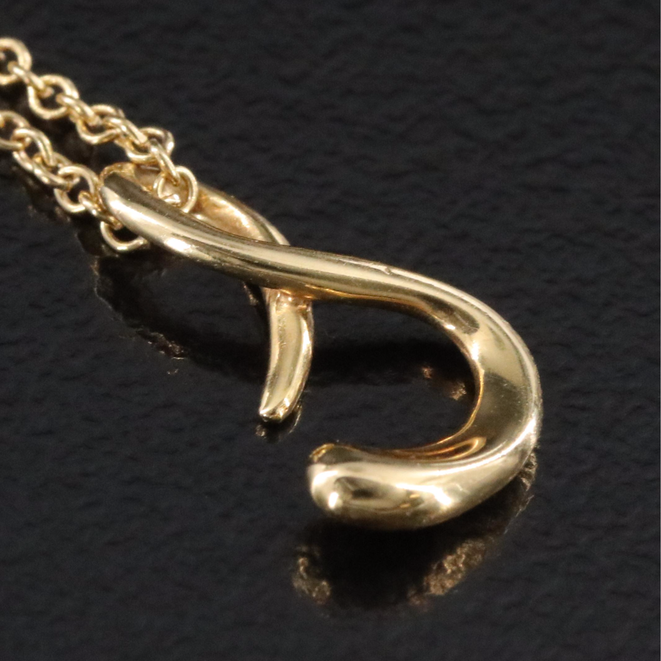 Elsa Peretti for Tiffany & Co. 18K Alphabet Letter "S" Initial Pendant Necklace