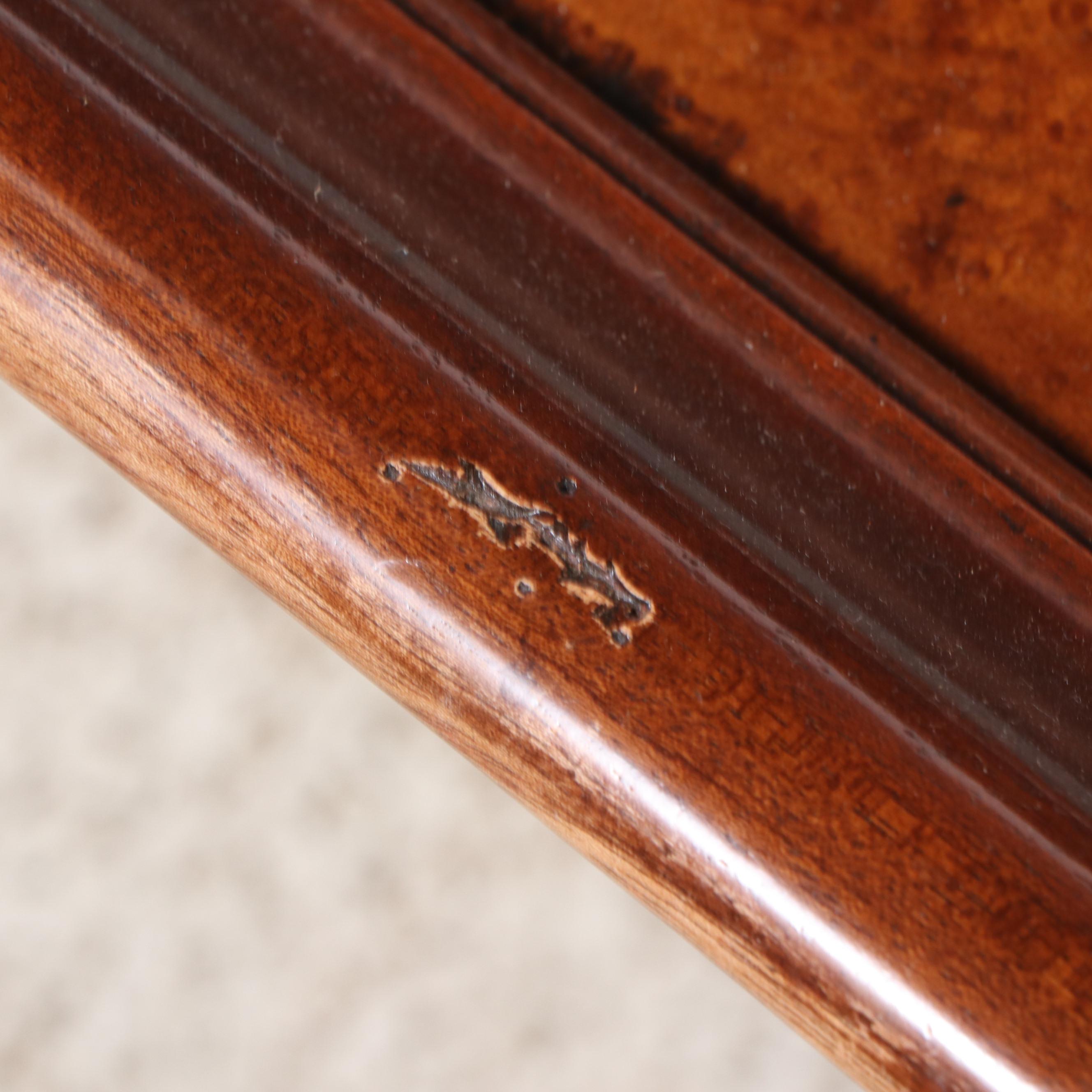 Renaissance Revival Style Mahogany Coffee Table with Glass Top