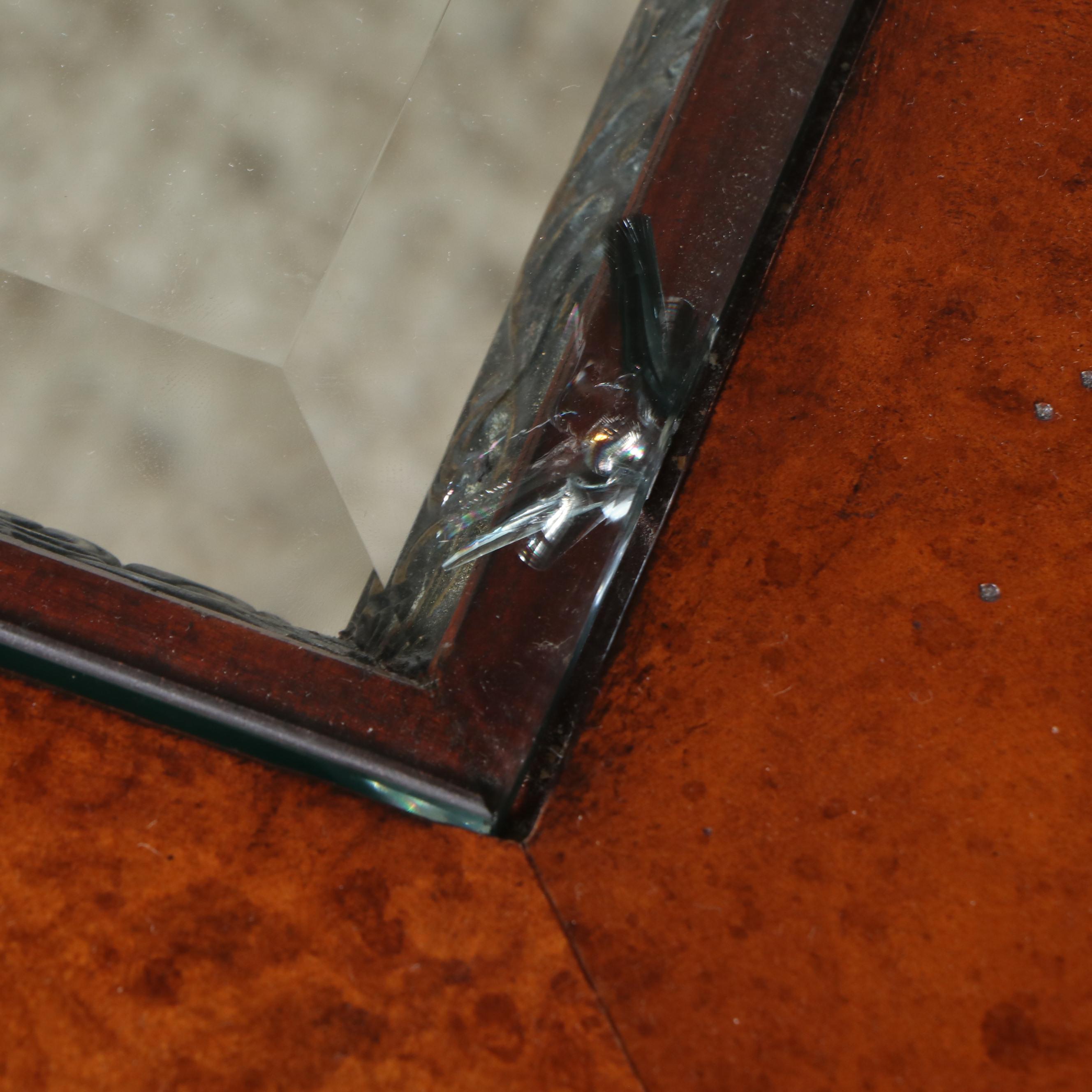 Renaissance Revival Style Mahogany Coffee Table with Glass Top