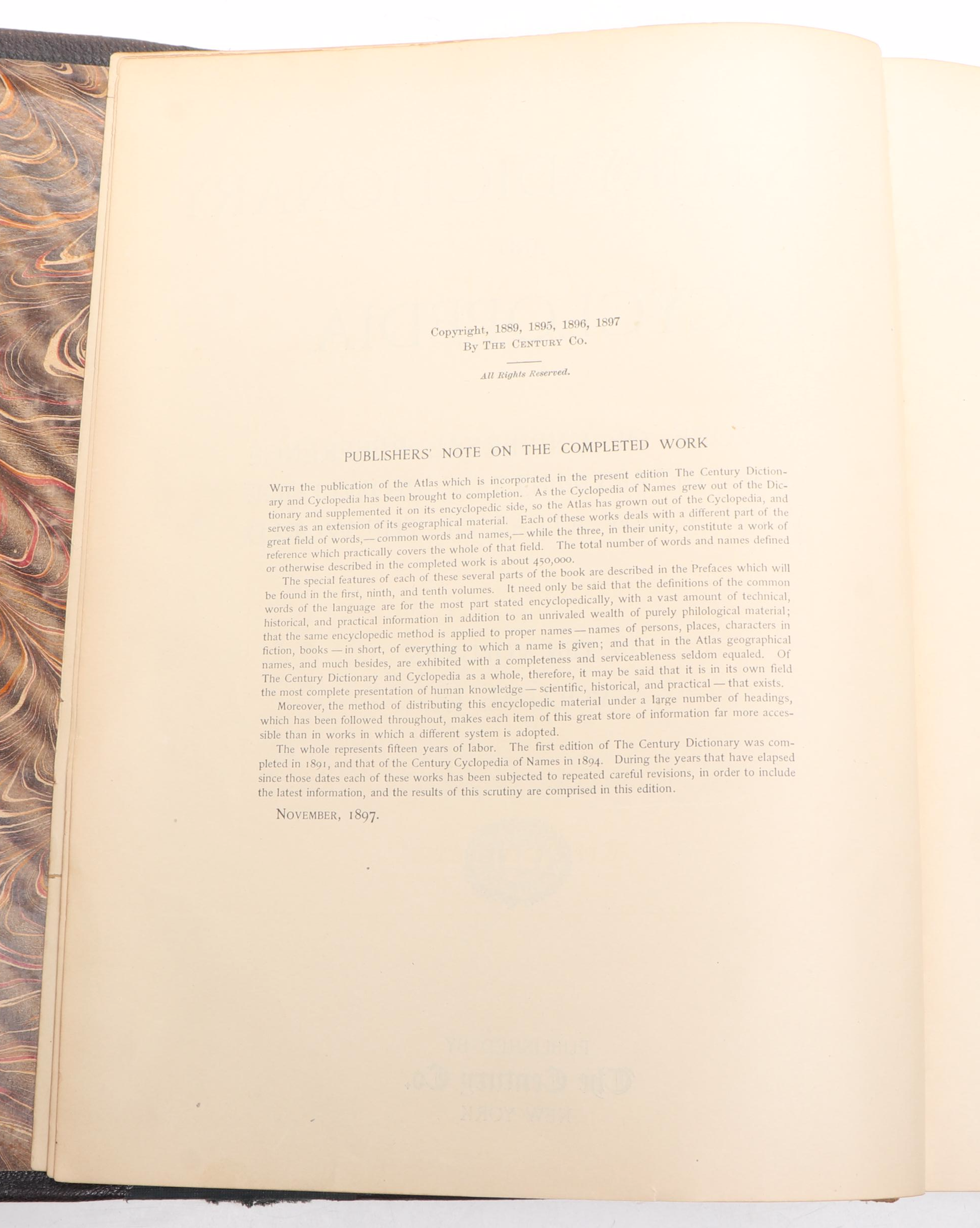 "The Century Dictionary and Encyclopedia" Partial Set, Late 19th Century