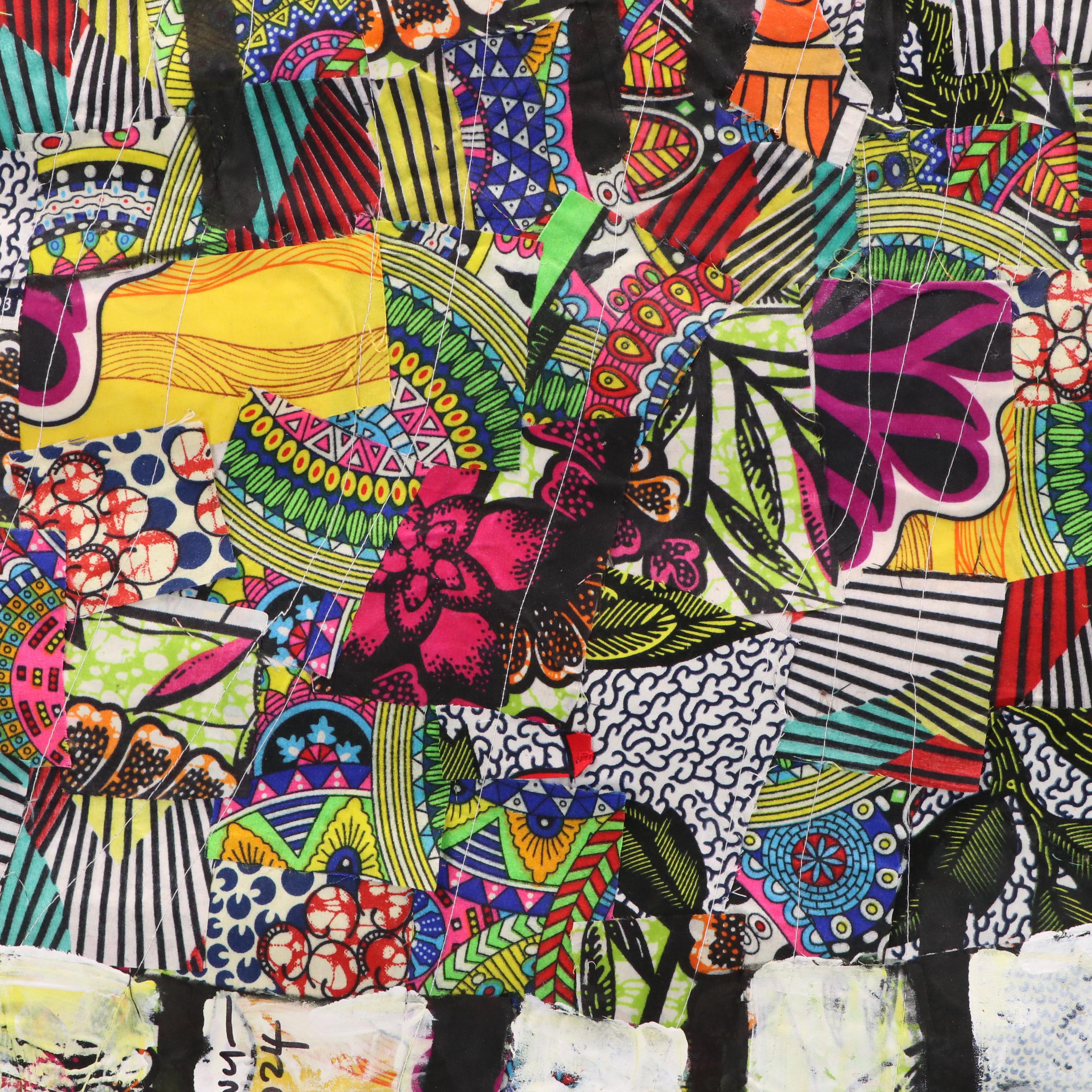 Abiola Idowu Stylized Figural Collage "Community of Love," 2024