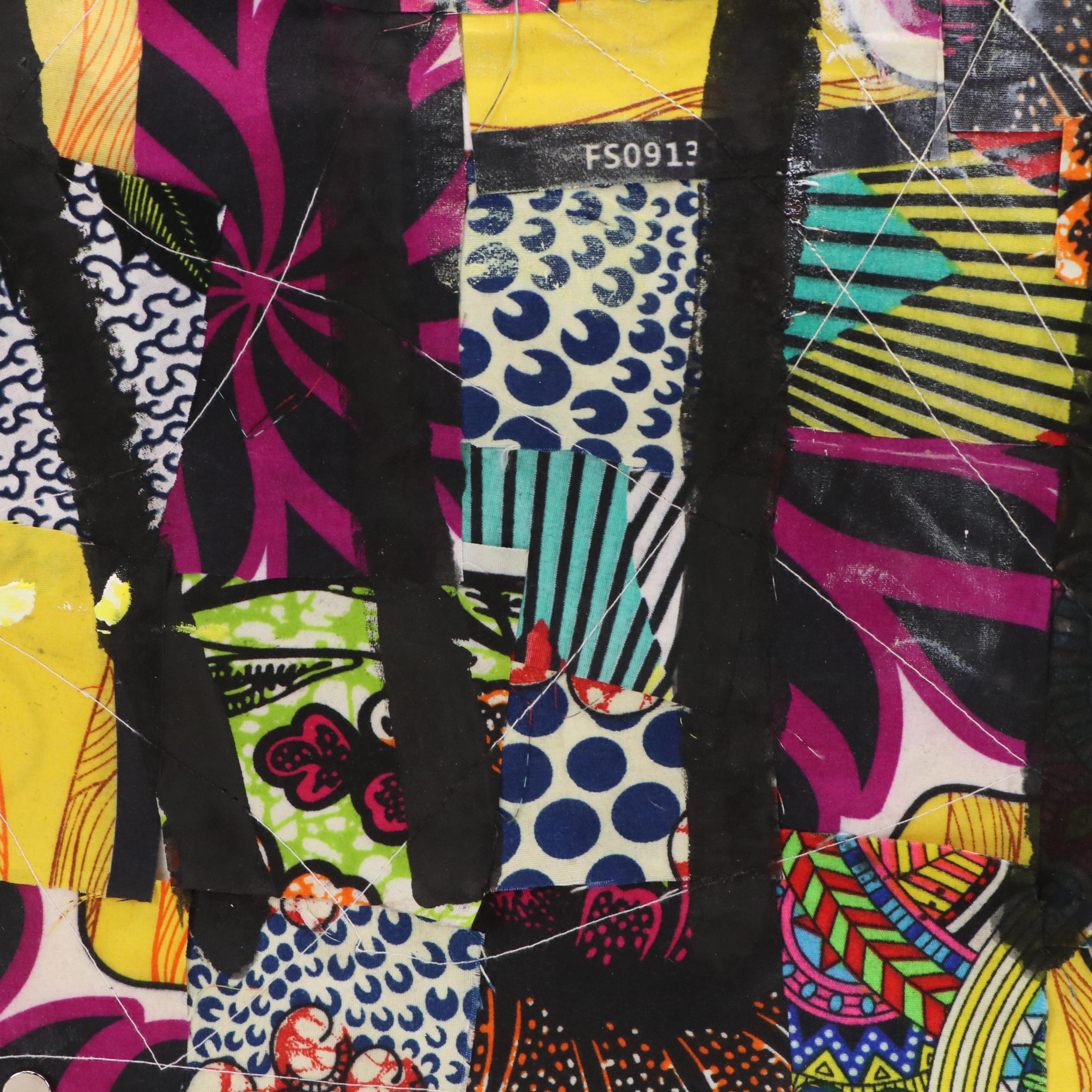 Abiola Idowu Stylized Figural Collage "Community of Love," 2024