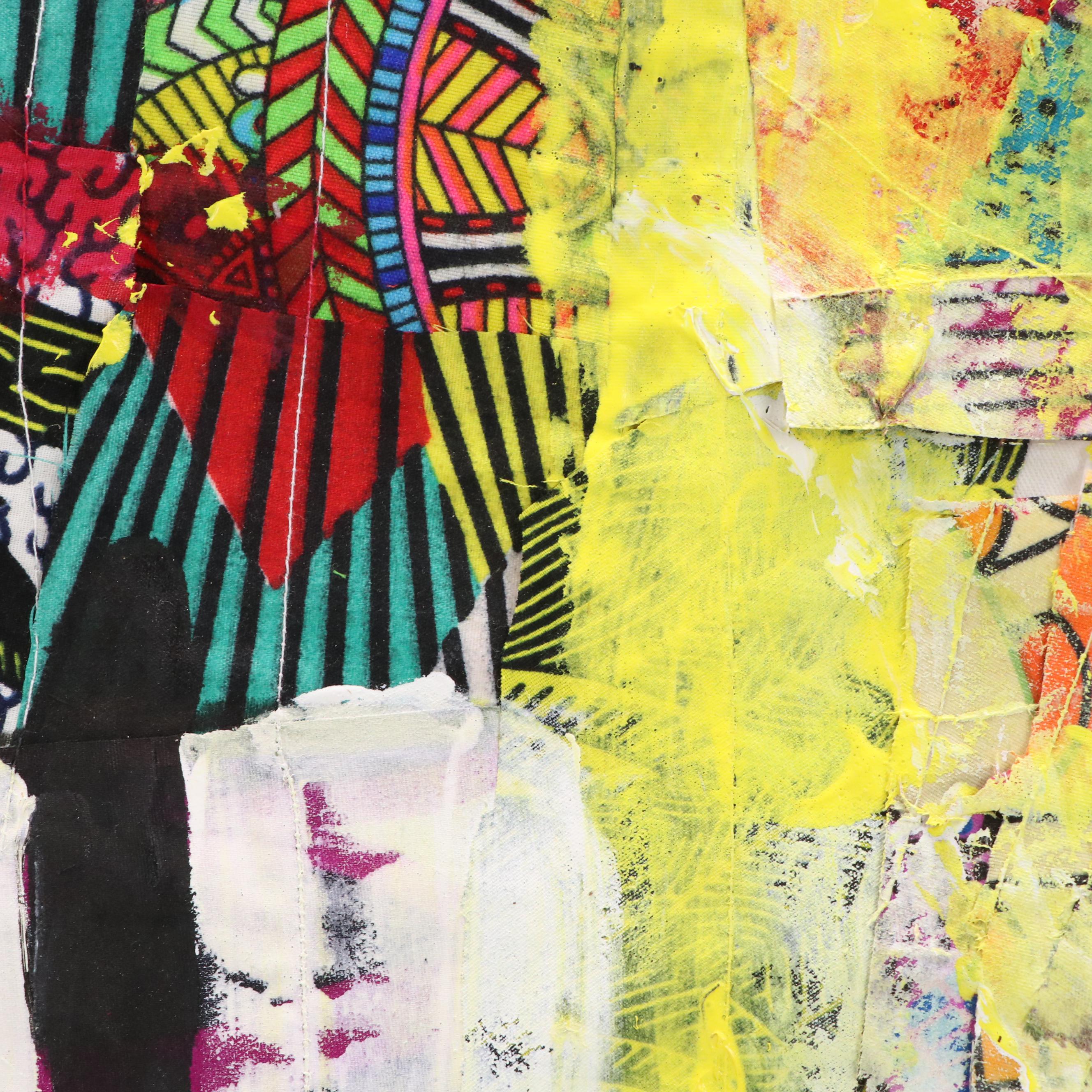 Abiola Idowu Stylized Figural Collage "Community of Love," 2024