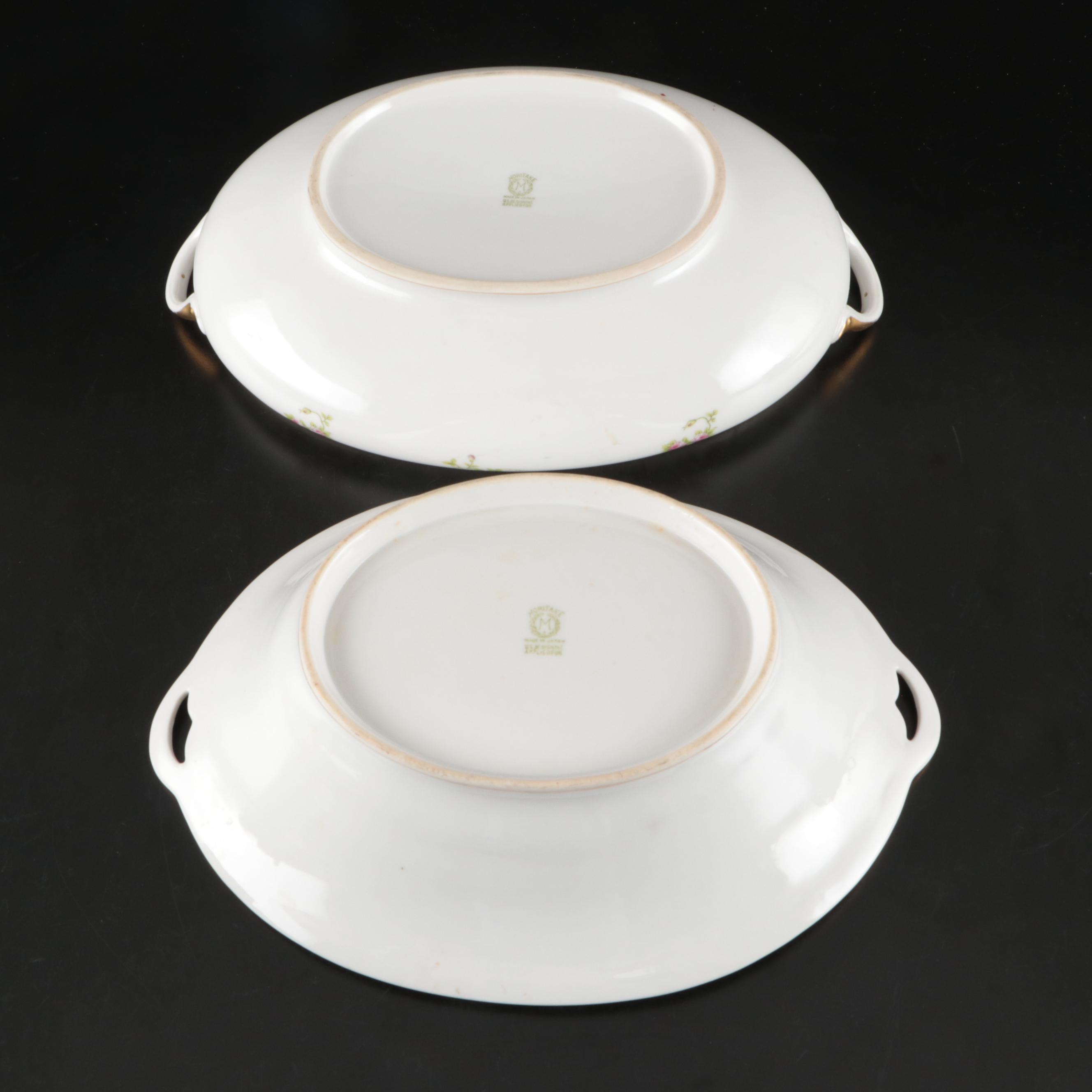 Noritake "Chanrose" Porcelain Serving Pieces, Early to Mid-20th Century