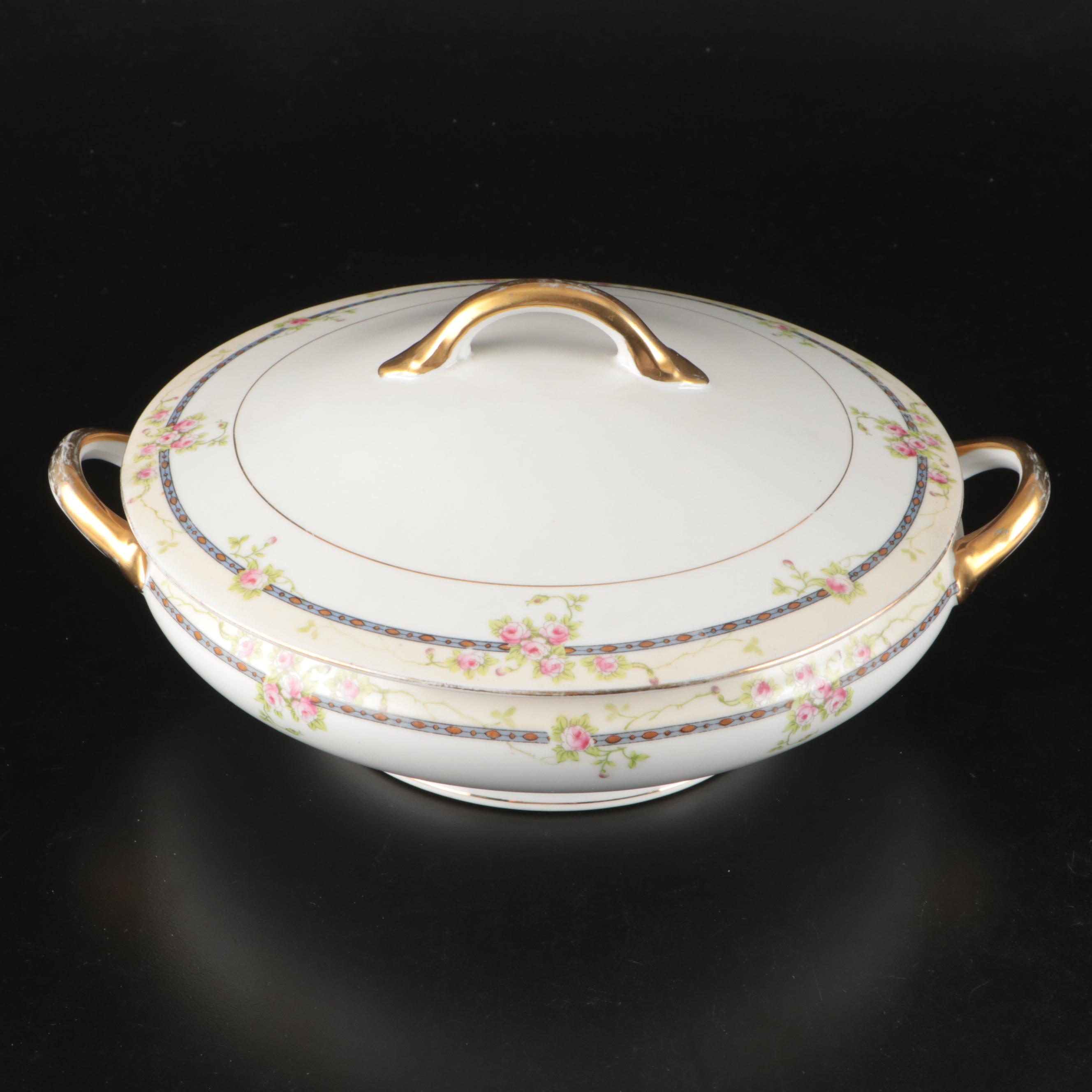 Noritake "Chanrose" Porcelain Serving Pieces, Early to Mid-20th Century
