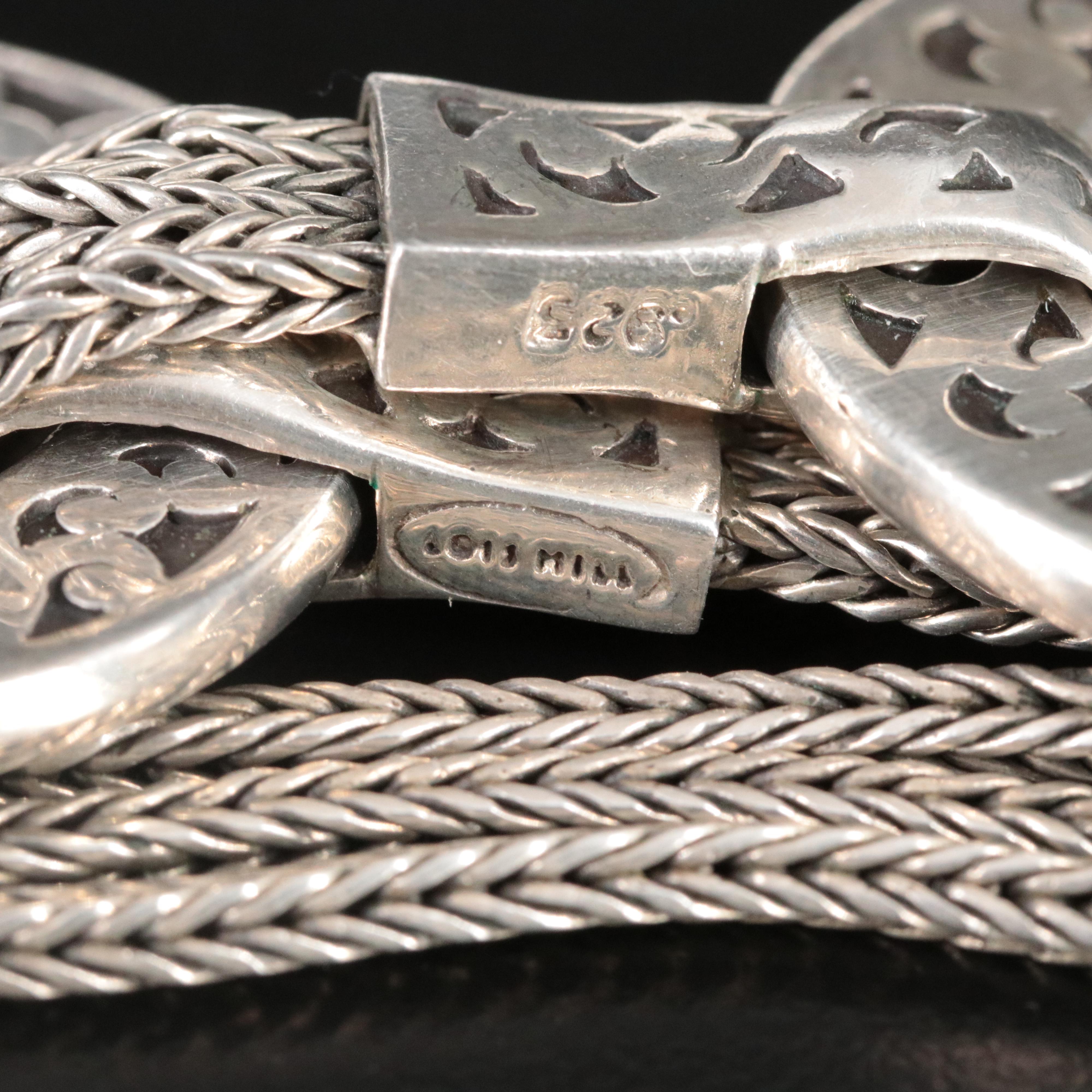 Lois Hill Sterling Foxtail Chain Lariat Necklace