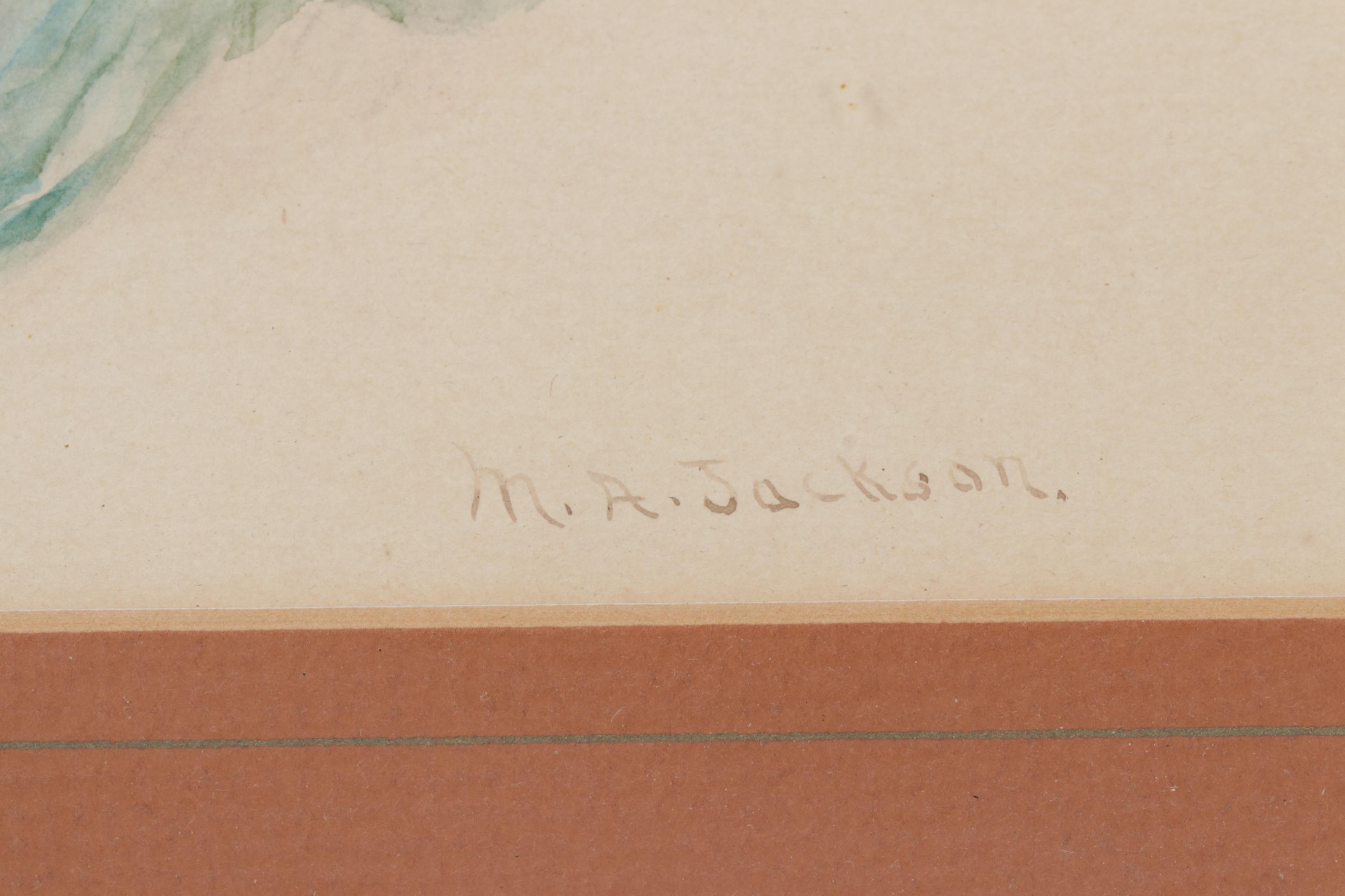 M.A. Jackson Watercolor Painting of a Woman Playing Violin