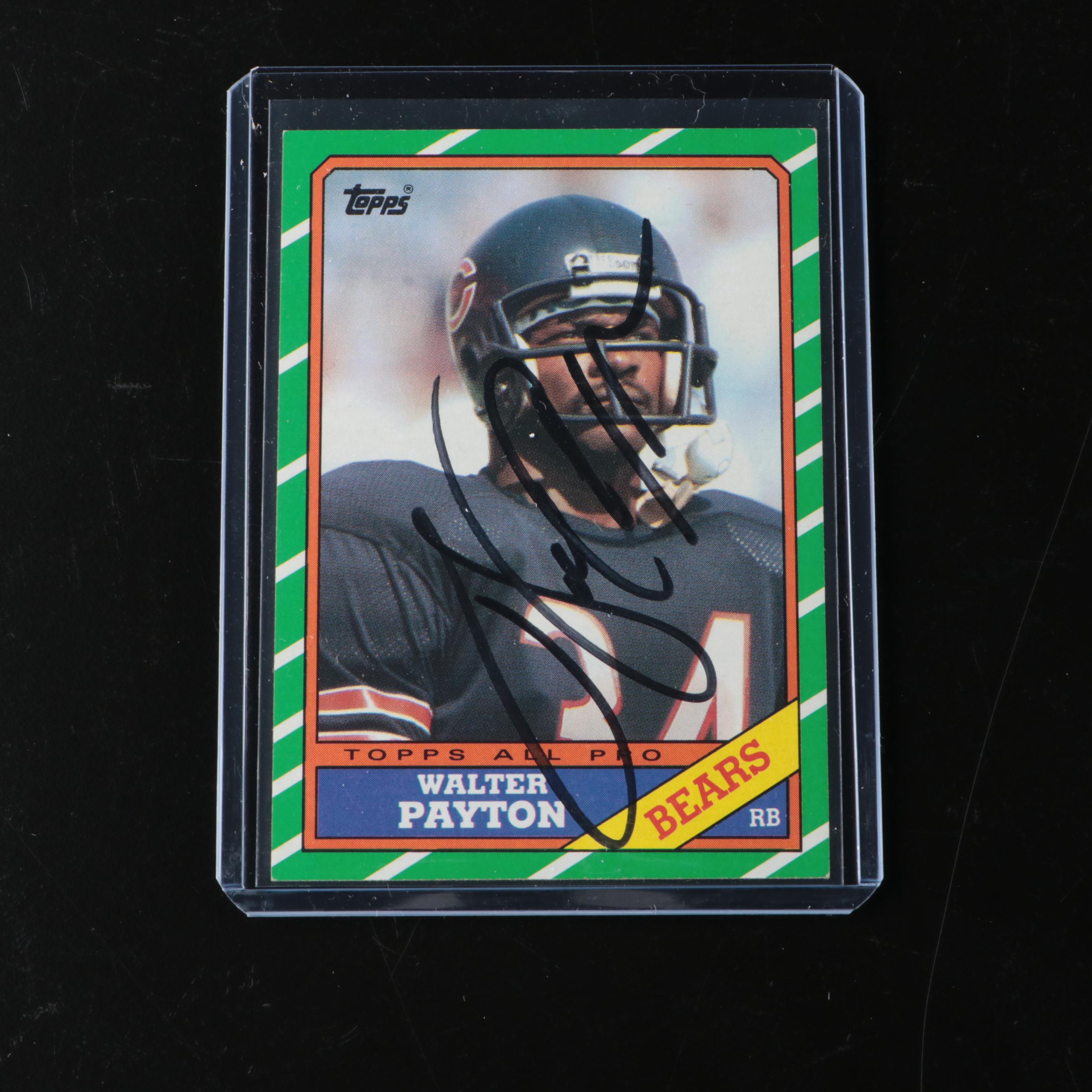 1986 Topps Walter Payton Signed Chicago Bears Football Card